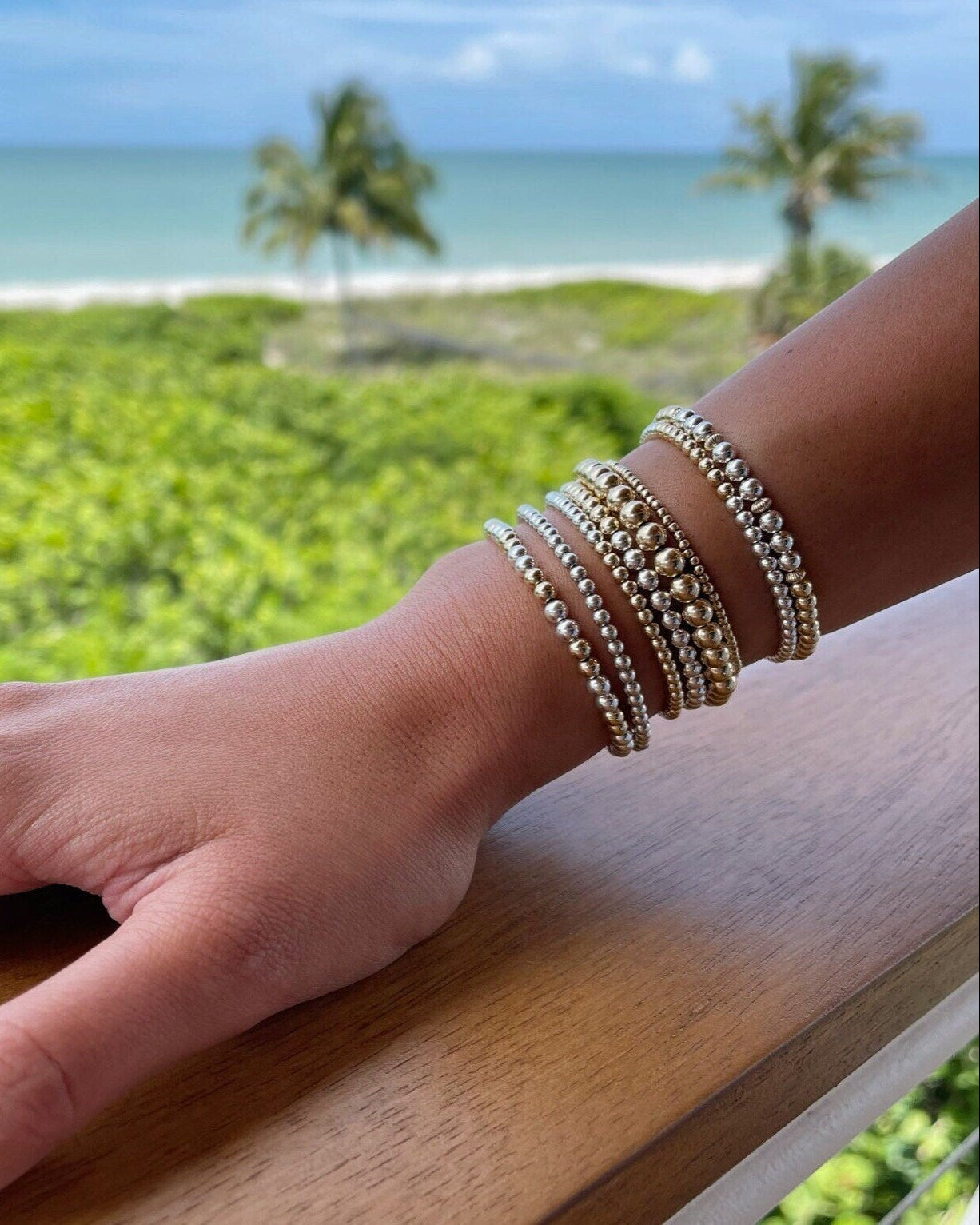 Mixed Metal Beaded Bracelet by Hannah May Jewelry