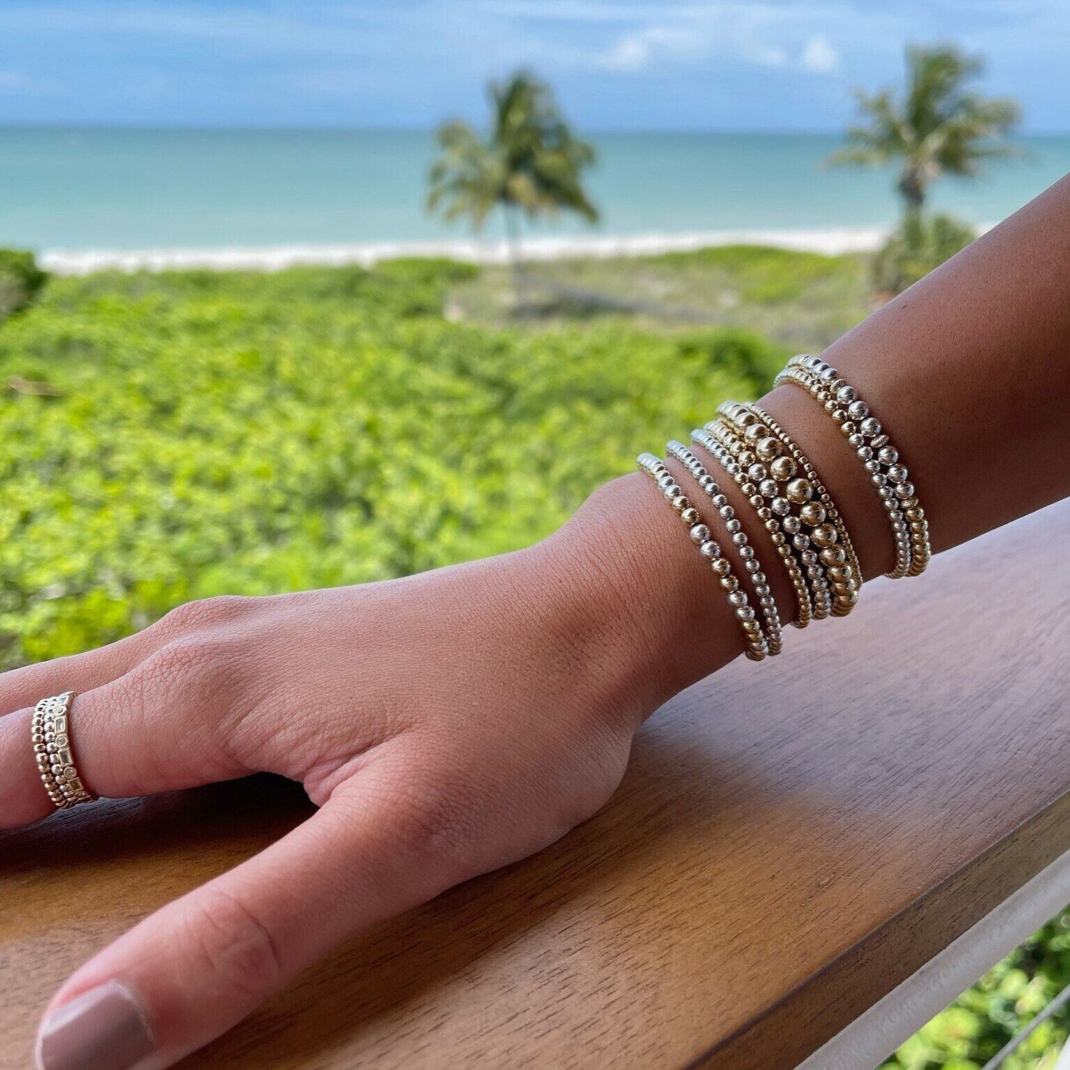 Mixed Metal Beaded Bracelet by Hannah May Jewelry