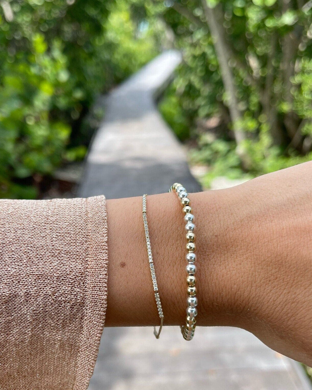 Mixed Metal Beaded Bracelet by Hannah May Jewelry