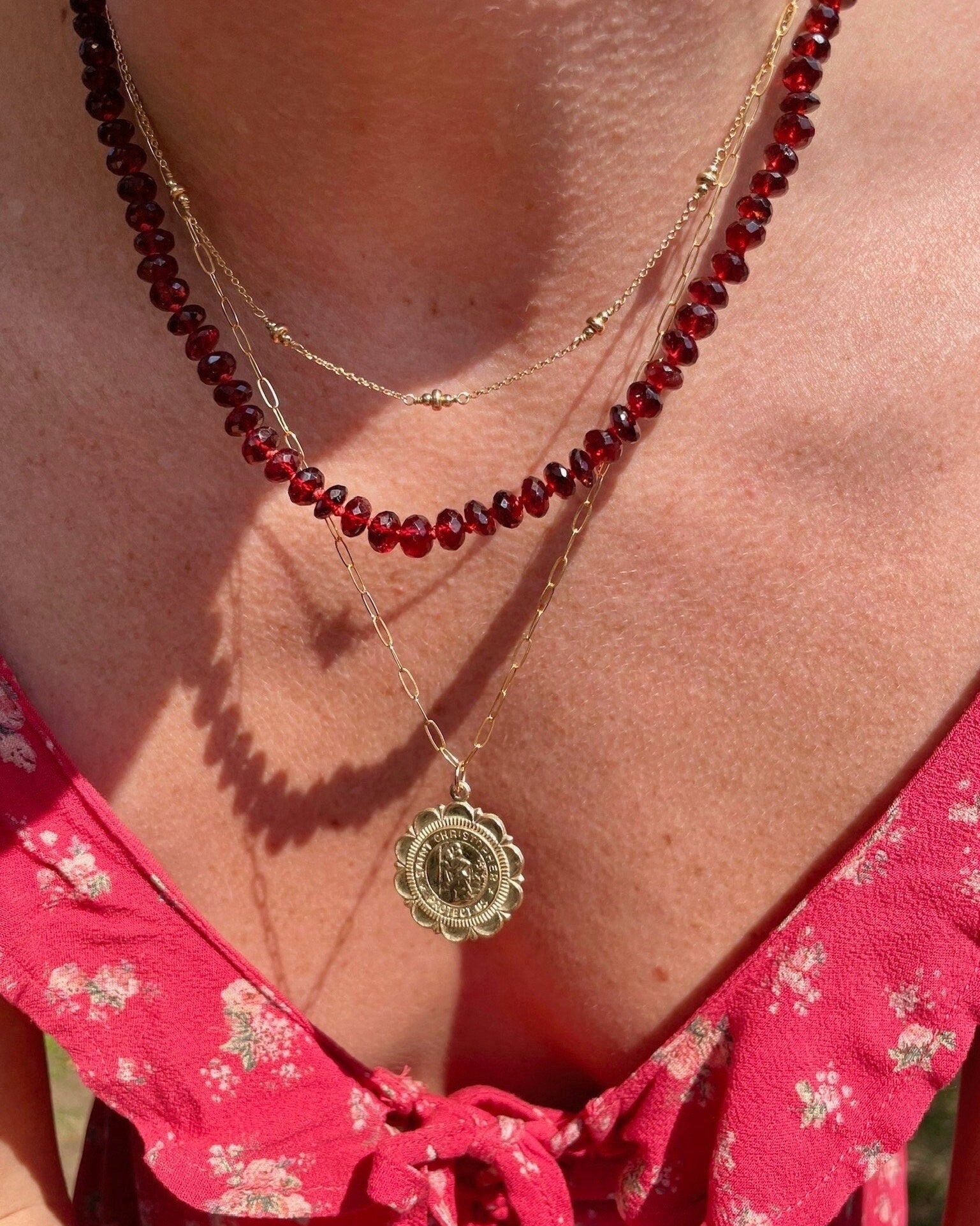 Large Gold Charm Necklace by Hannah May Jewelry
