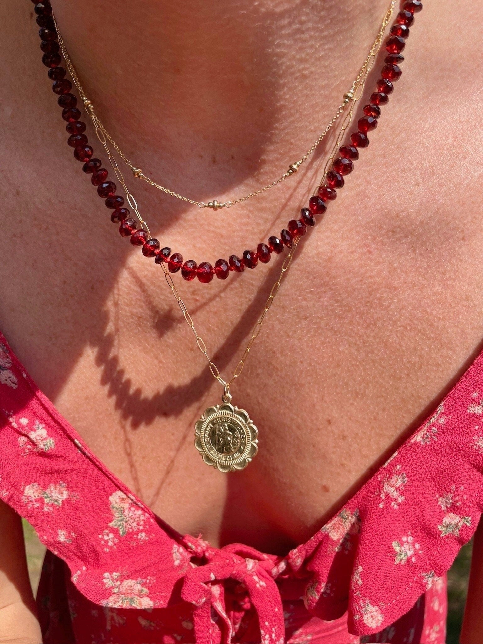 Large Gold Charm Necklace by Hannah May Jewelry