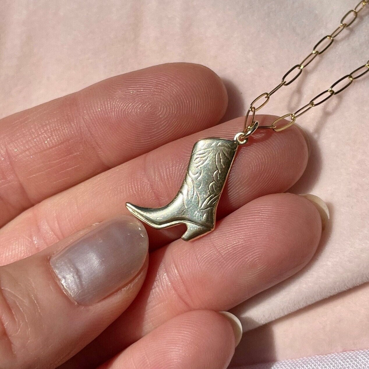 Cowboy Boot Charm Necklace Hannah May Jewelry