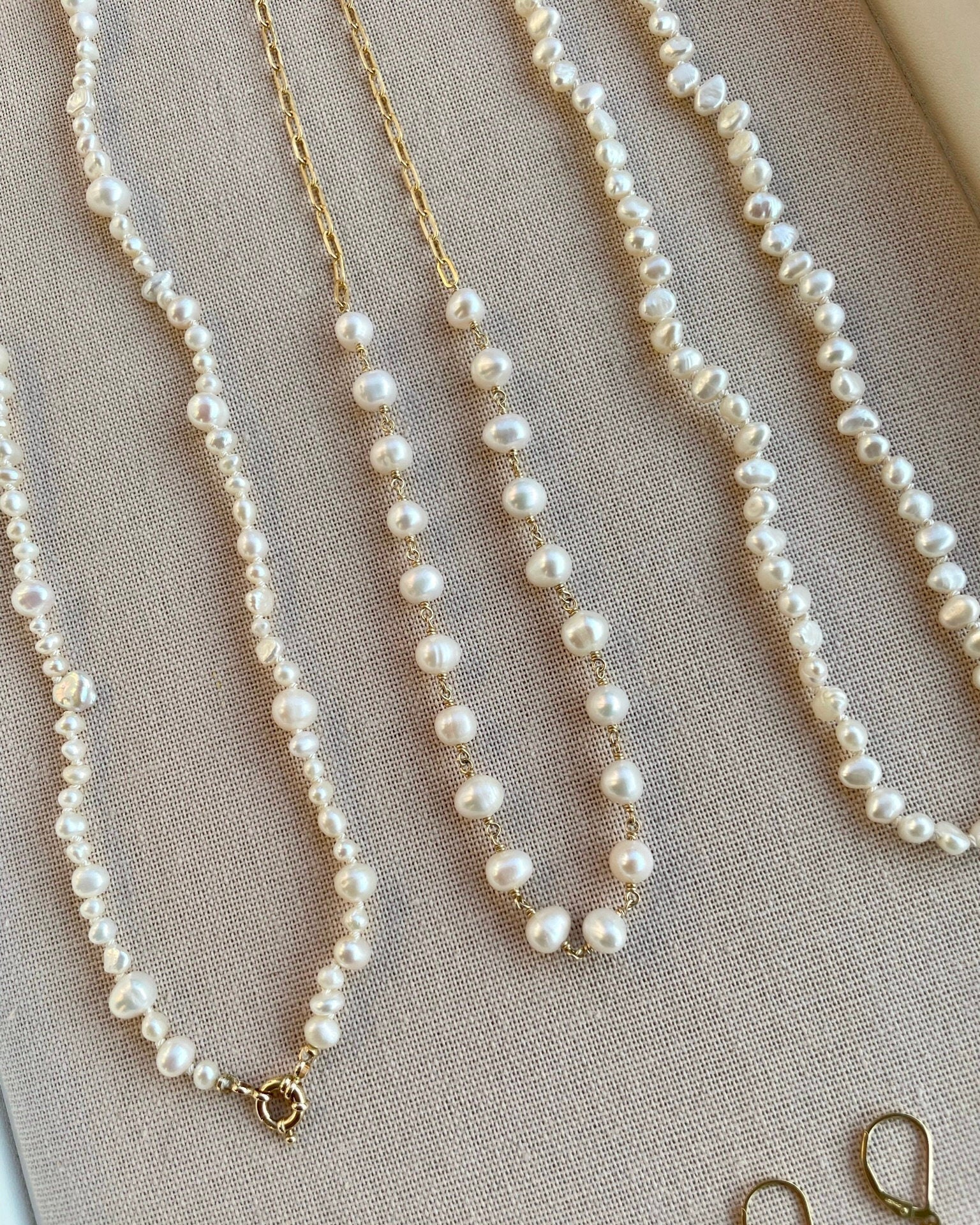 Pearl Chain Link Necklace by Hannah May Jewelry
