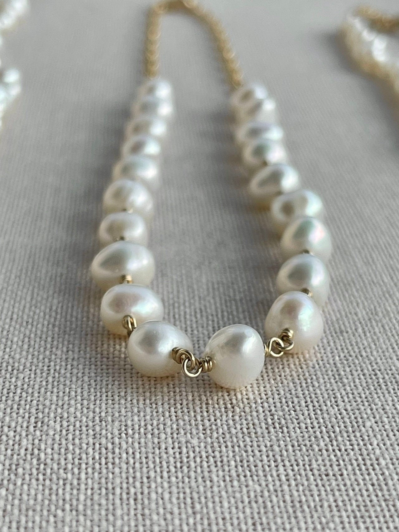 Pearl Chain Link Necklace Hannah May Jewelry