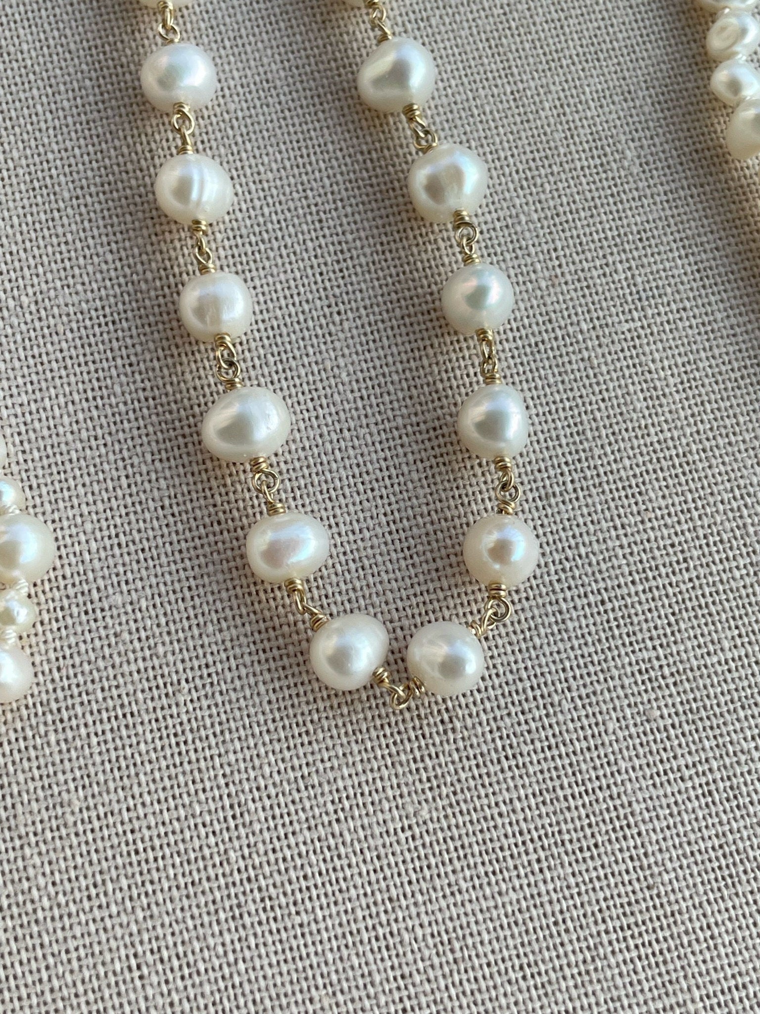 Pearl Chain Link Necklace Hannah May Jewelry