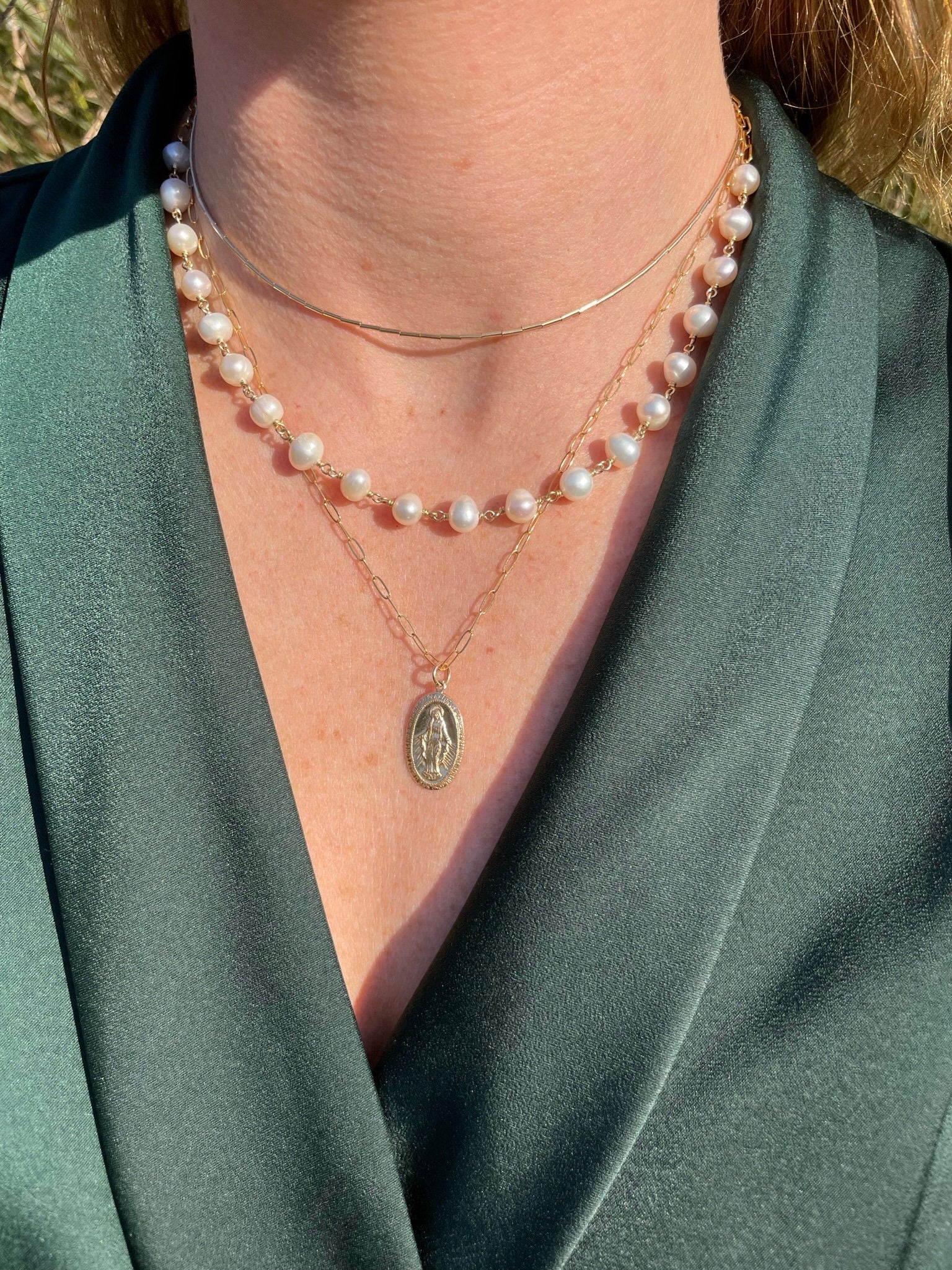 Pearl Chain Link Necklace Hannah May Jewelry