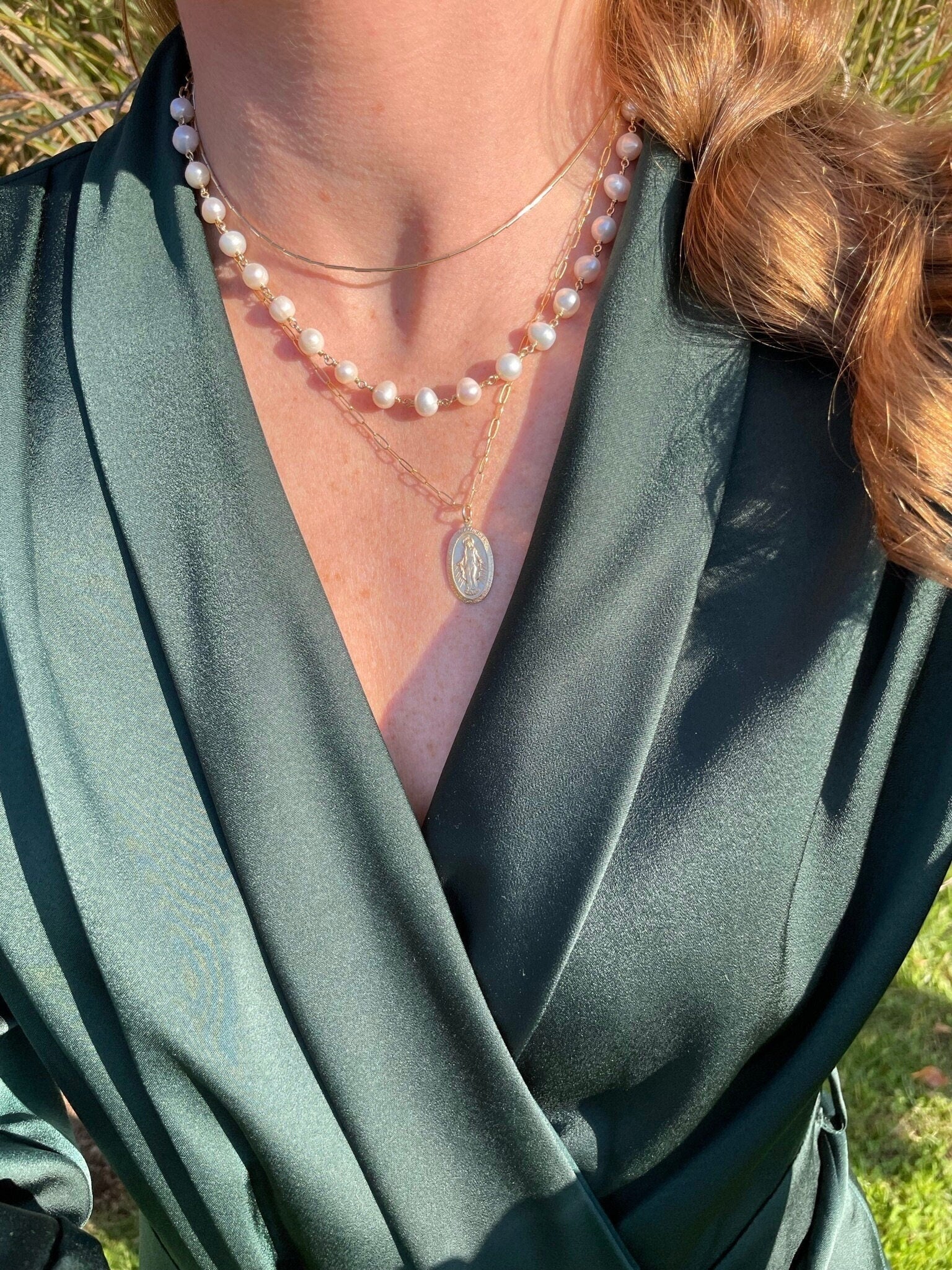 Pearl Chain Link Necklace Hannah May Jewelry