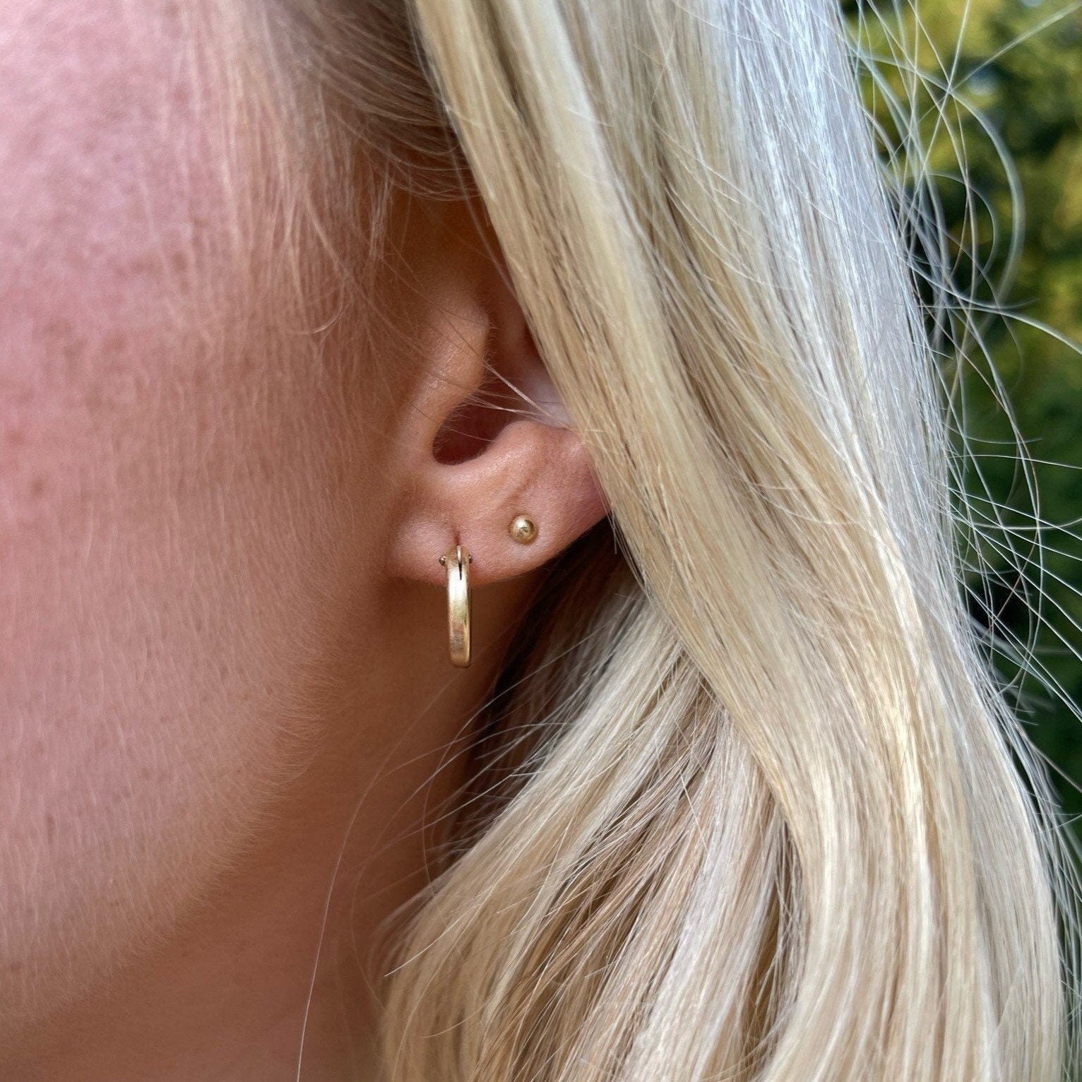 Gold Hoop Earrings – 14k Gold-Filled or Sterling Silver, Waterproof, 12mm, 18mm Hannah May Jewelry