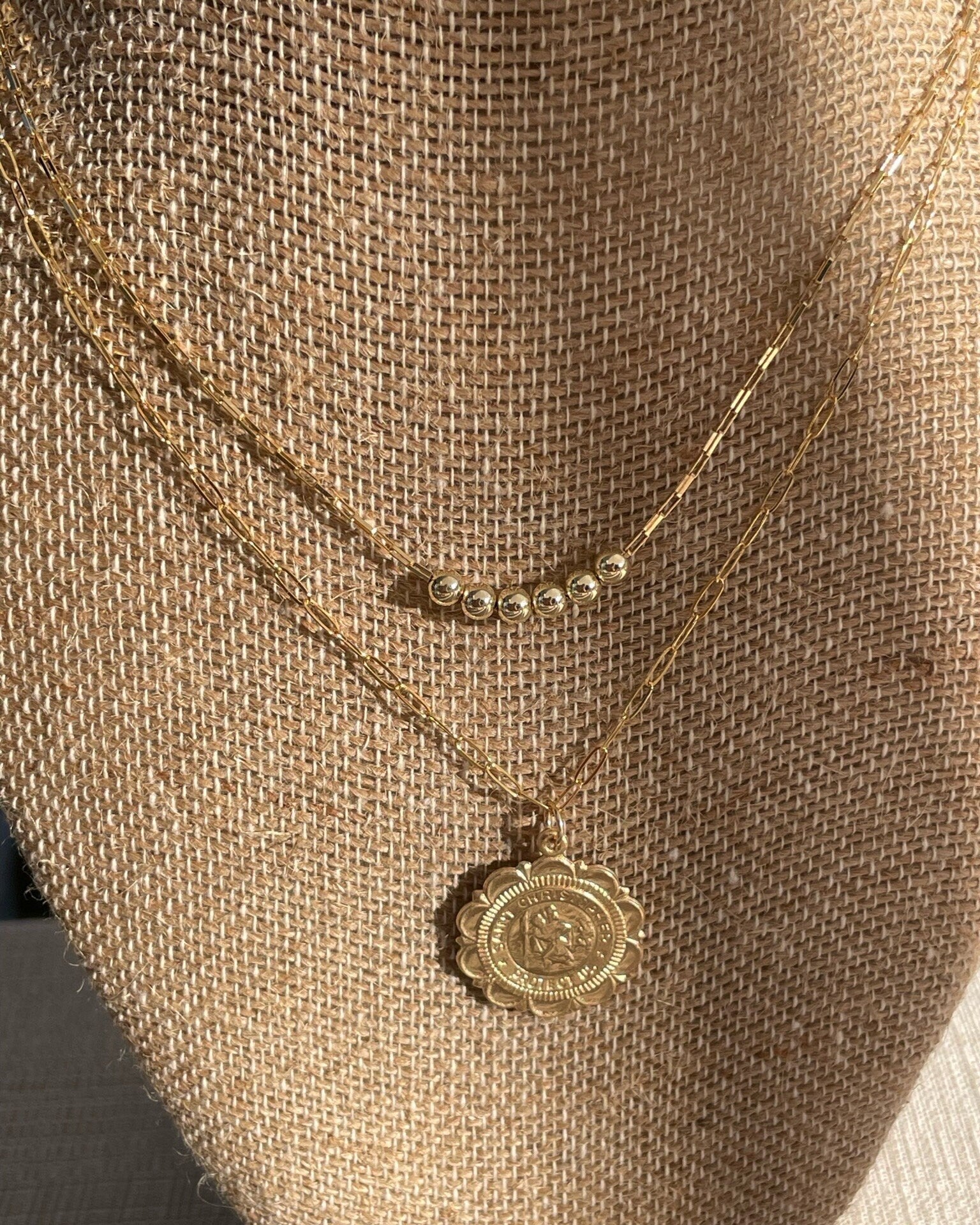 Gold Bead Fidget Necklace by Hannah May Jewelry