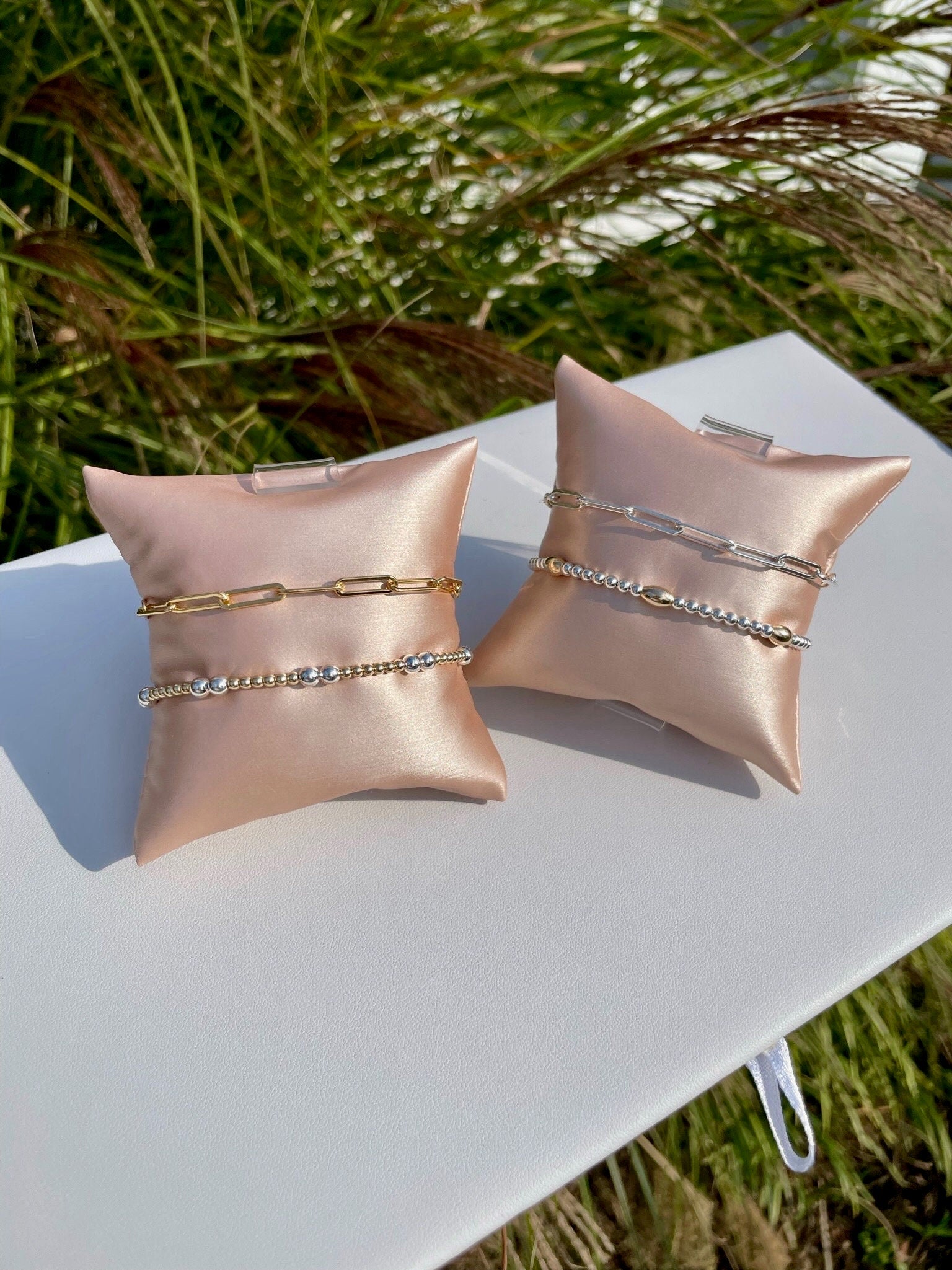 Beaded Bracelet with Ovals Hannah May Jewelry