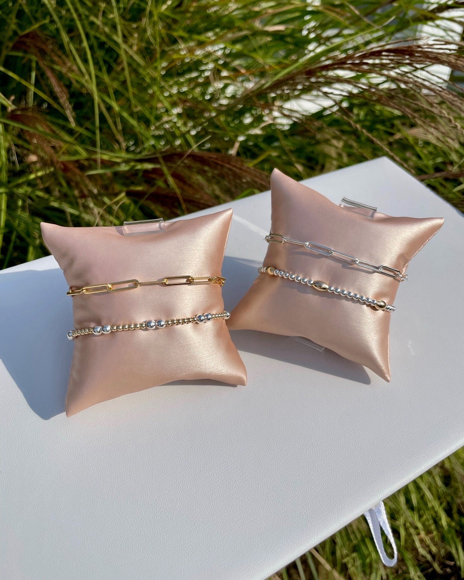 Beaded Bracelet with Ovals Hannah May Jewelry