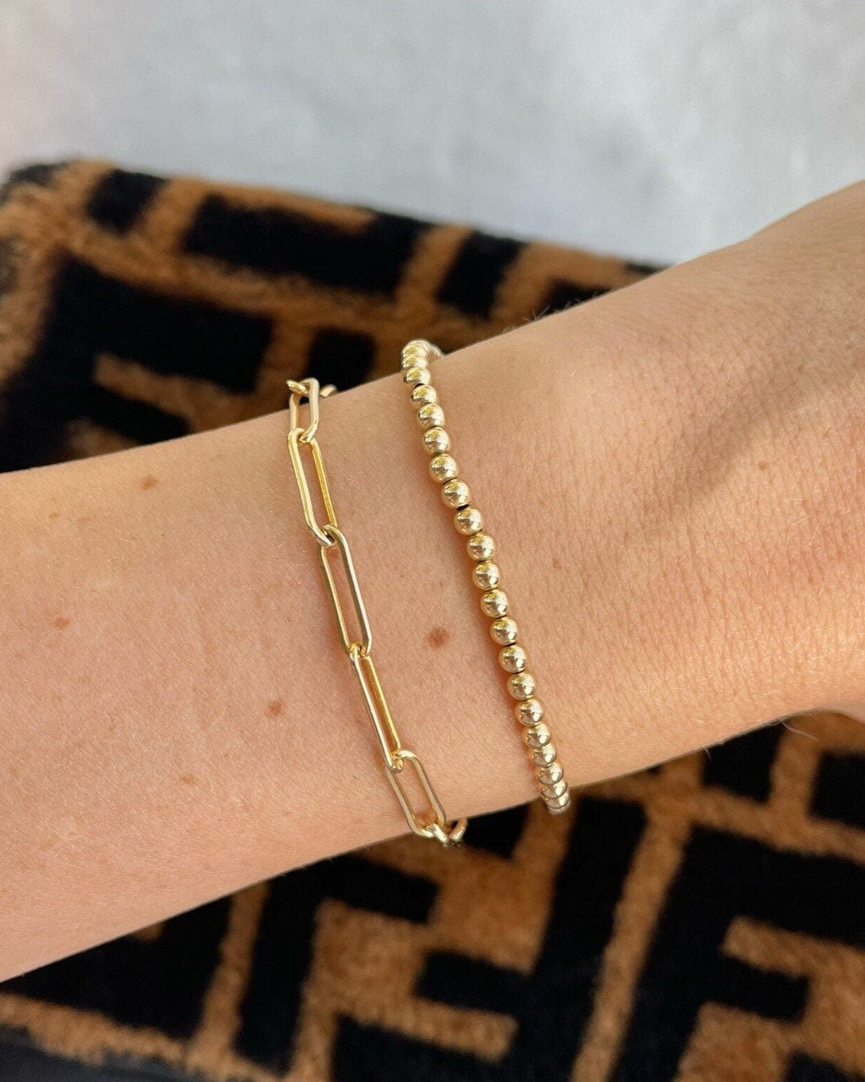 3mm Gold Beaded Bracelet by Hannah May Jewelry