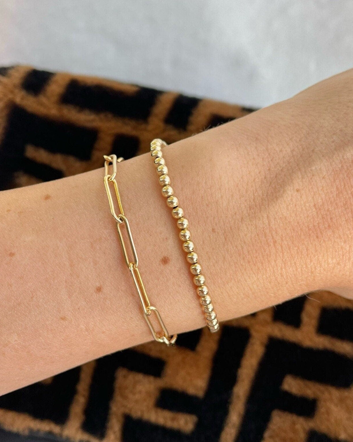 Gold Beaded Bracelet 3mm Hannah May Jewelry