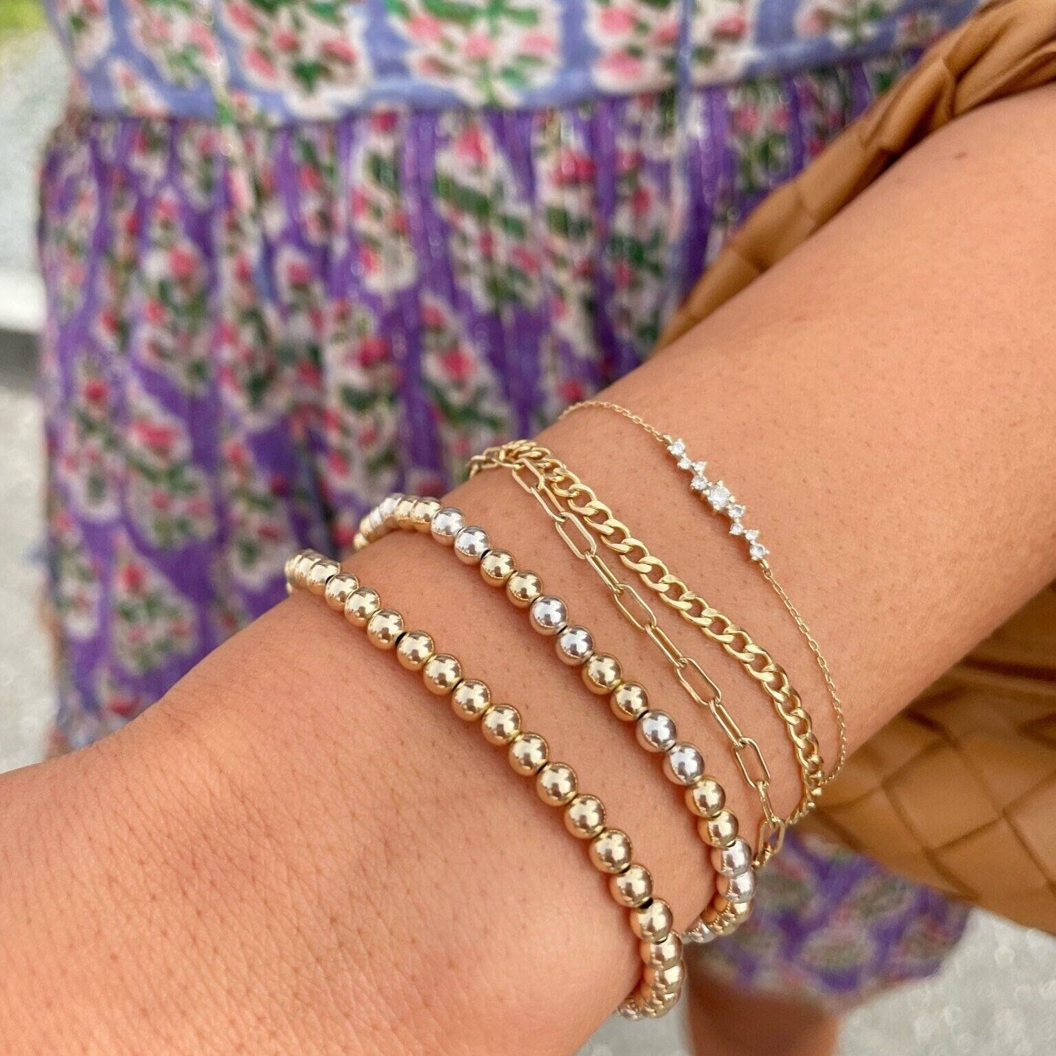 Mixed Metal Beaded Bracelet by Hannah May Jewelry