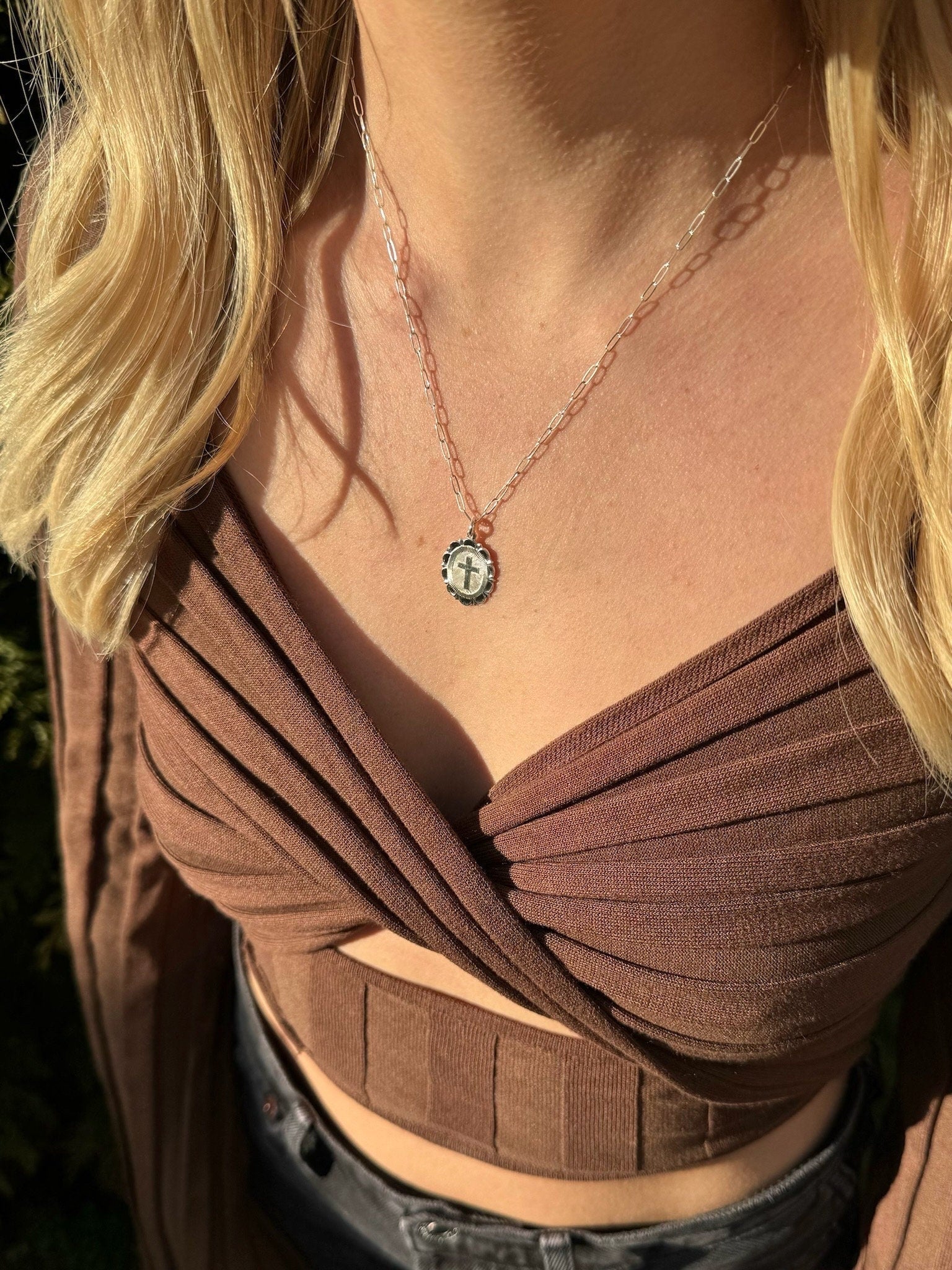 Charm Necklace with Cross Hannah May Jewelry