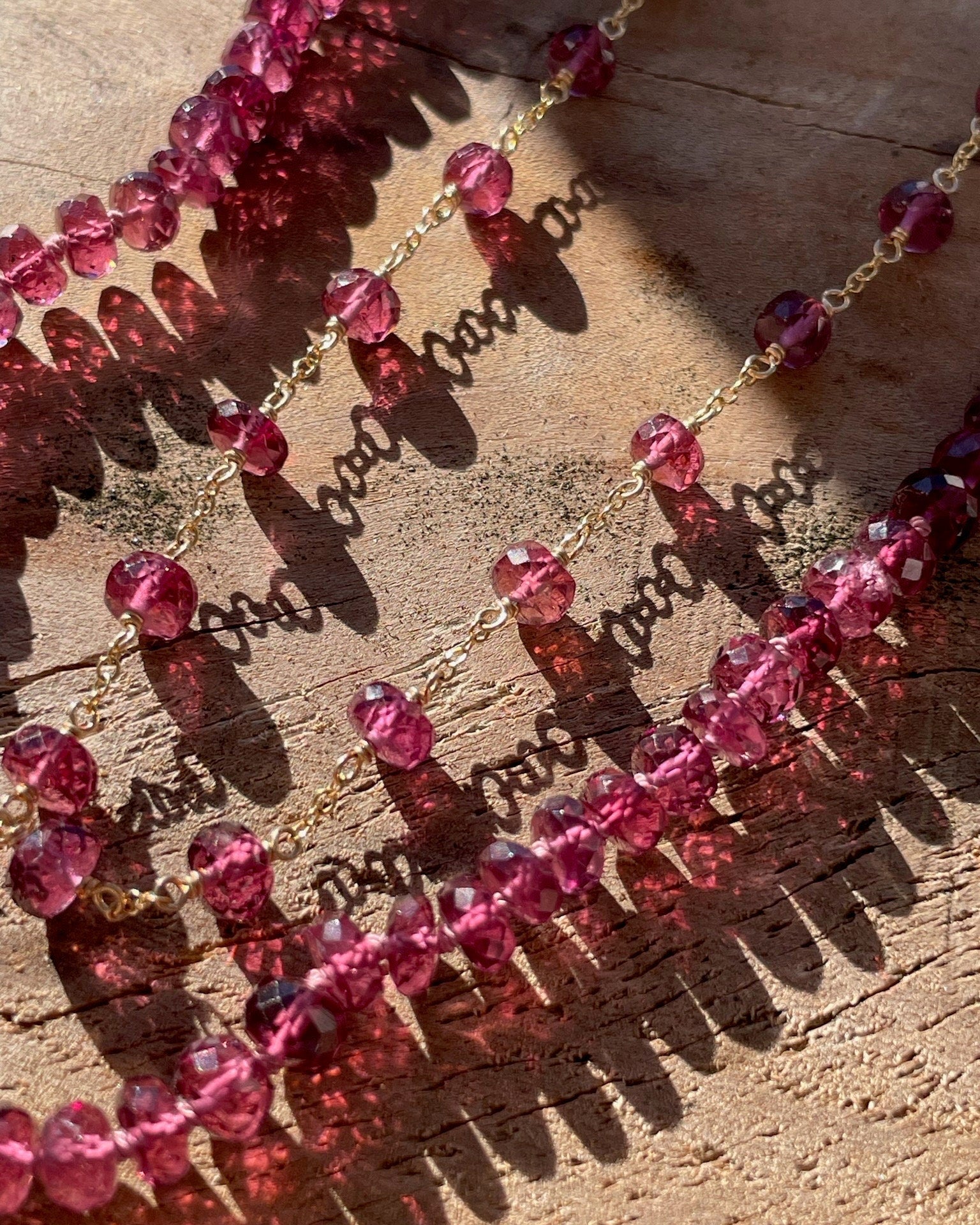 Rare Malaya Garnet 18" Silk-Knotted Necklace – January Birthstone, 14k Gold Clasp Hannah May Jewelry