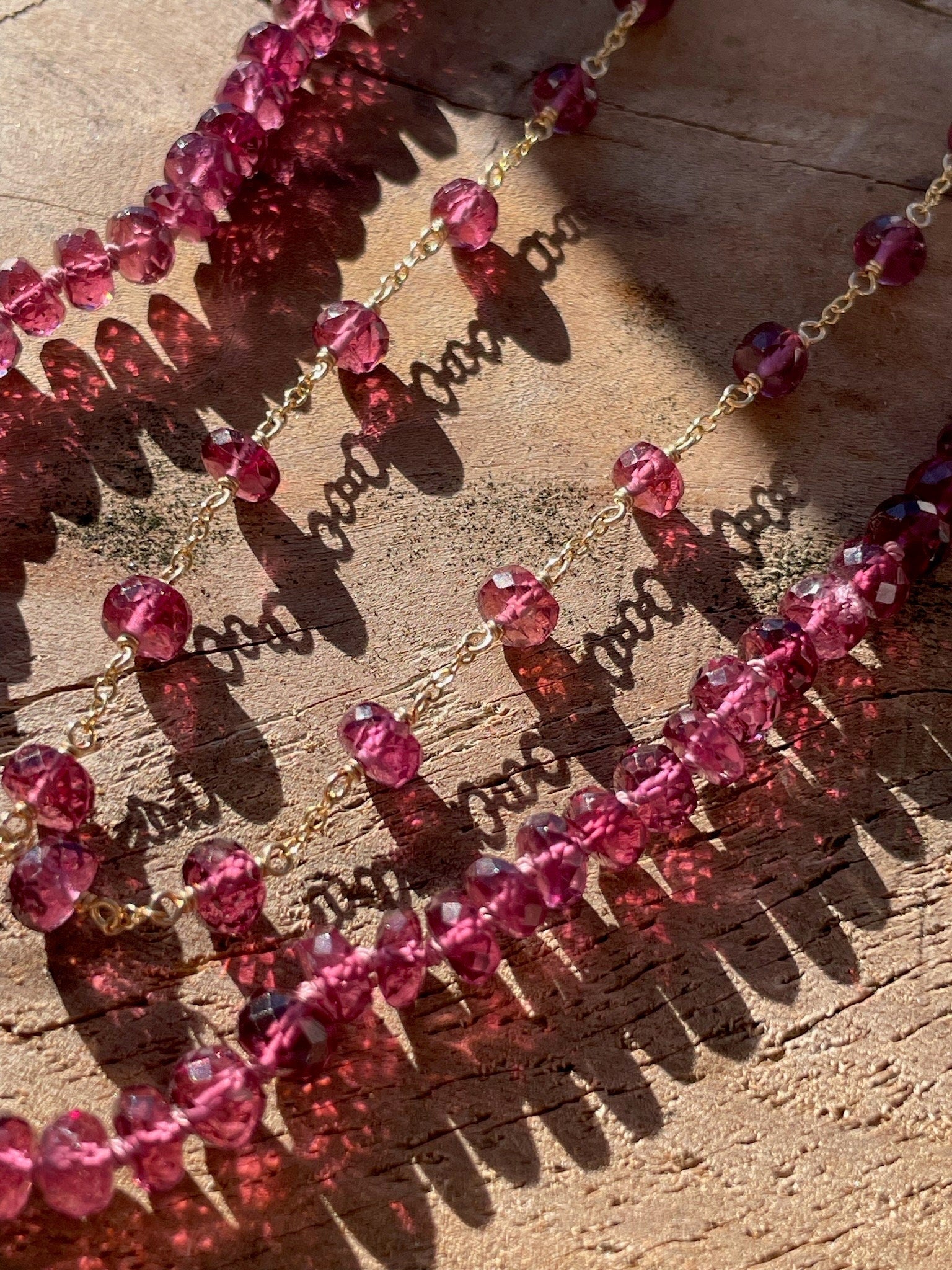 Rare Malaya Garnet 18" Silk-Knotted Necklace – January Birthstone, 14k Gold Clasp Hannah May Jewelry