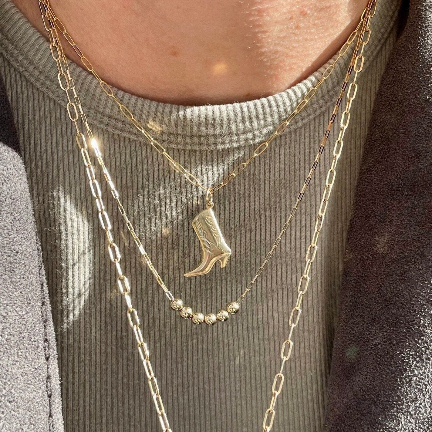 Cowboy Boot Charm Necklace Hannah May Jewelry