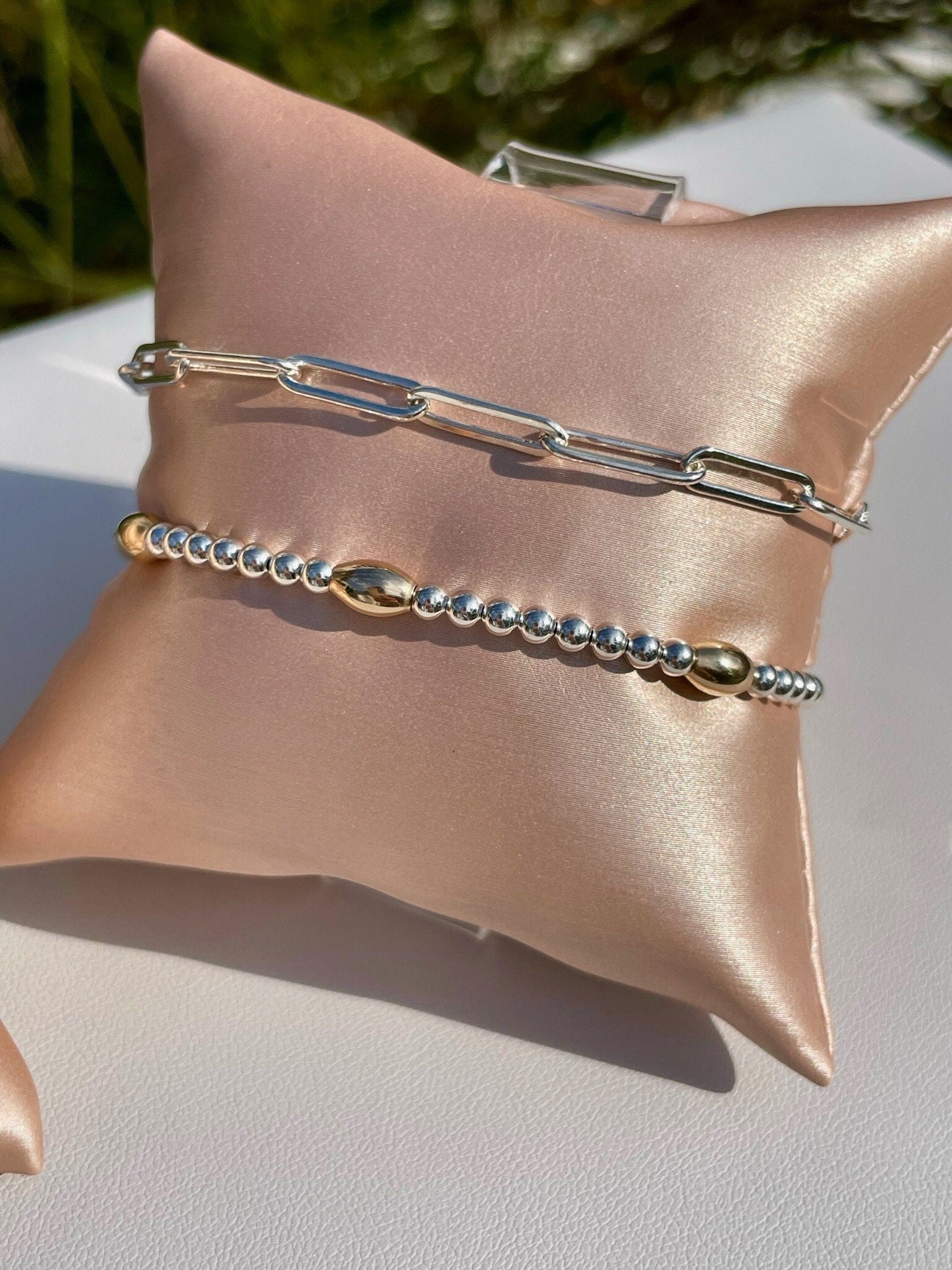 Beaded Bracelet with Ovals Hannah May Jewelry