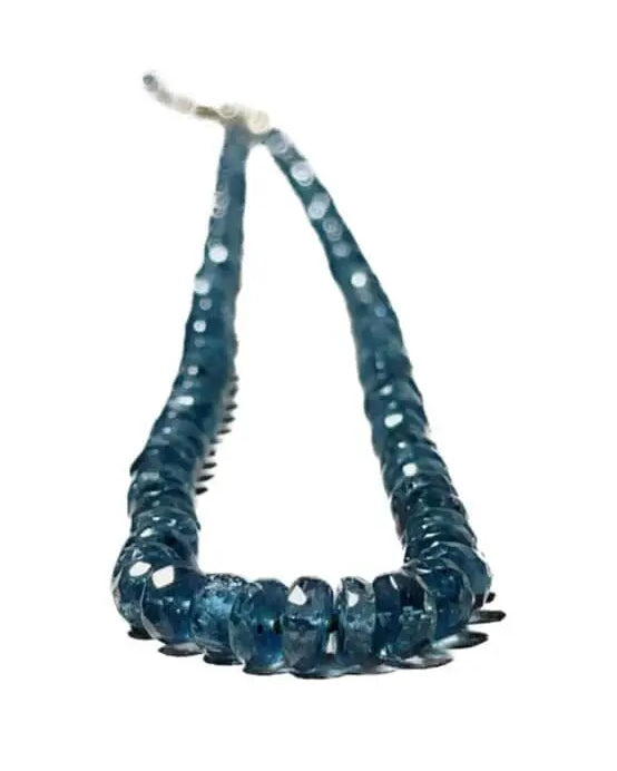 Blue Tourmaline Necklace Hand Knotted on Silk, AAA Rare Color/Clarity Hannah May