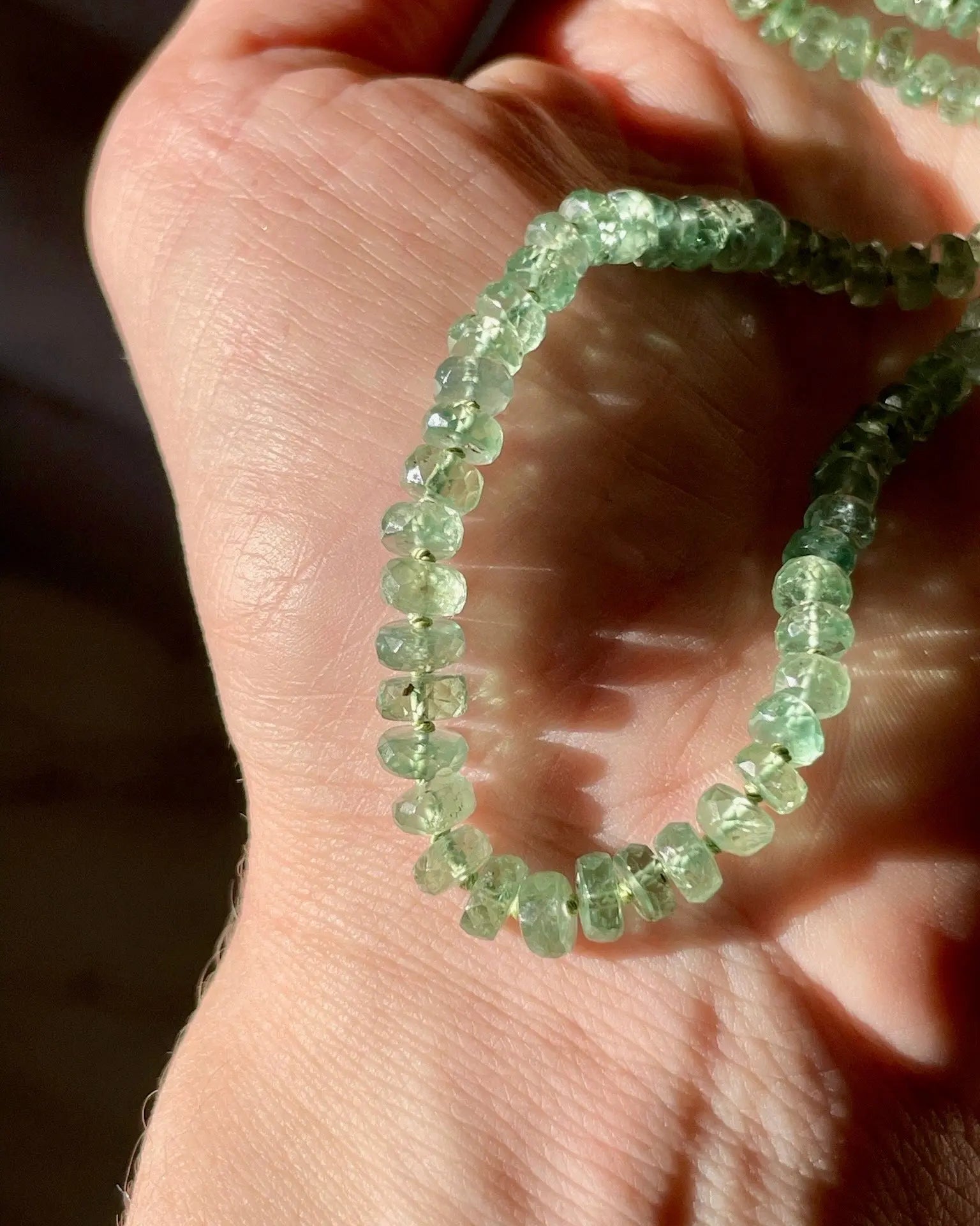 Kyanite Necklace Hand Knotted on Silk Hannah May