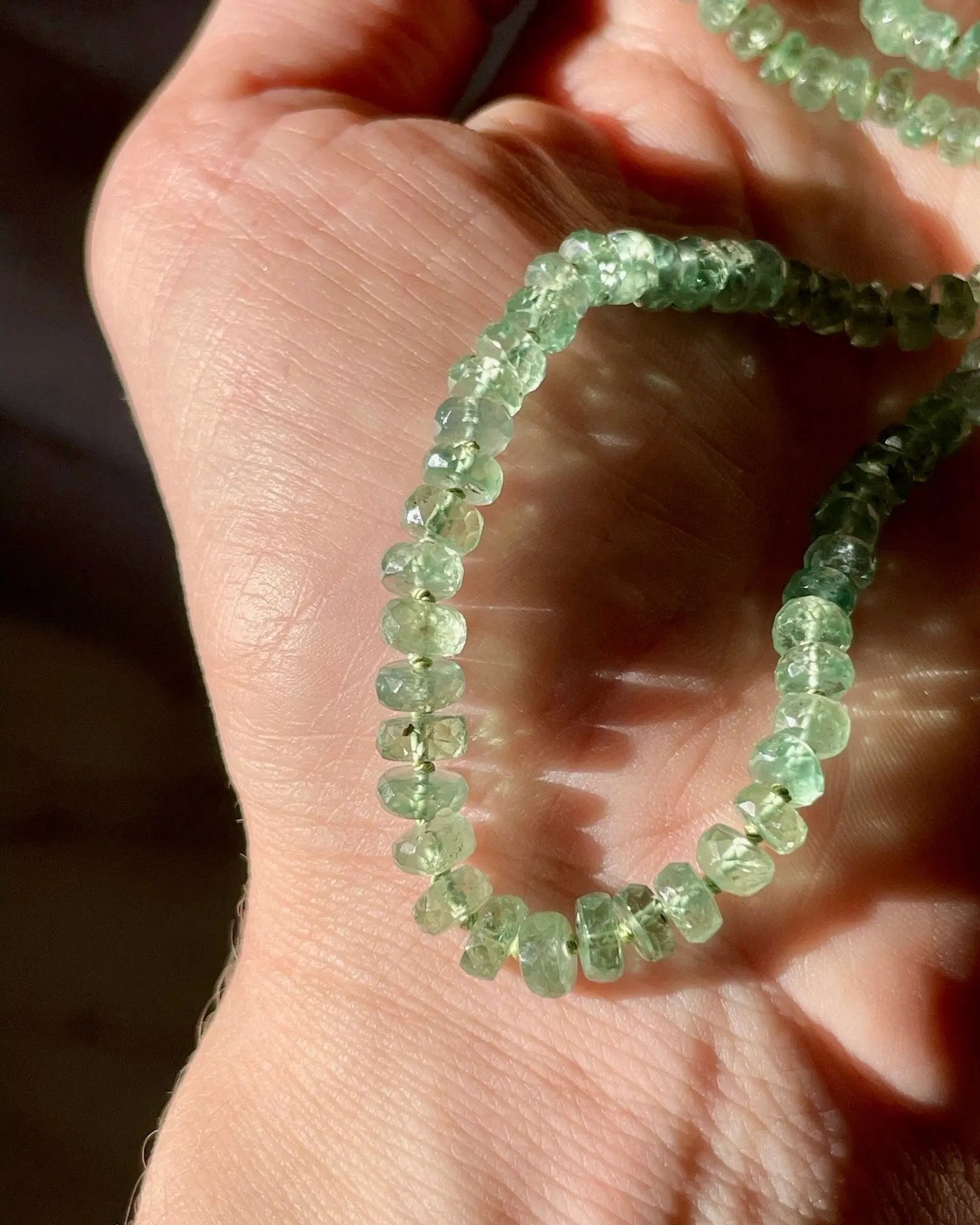 Kyanite Necklace Hand Knotted on Silk Hannah May