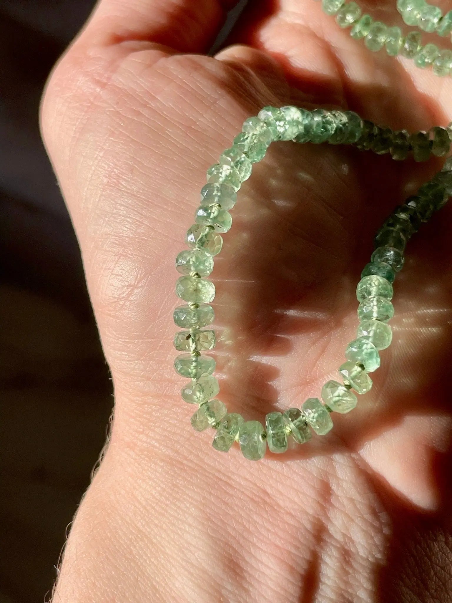 Kyanite Necklace Hand Knotted on Silk Hannah May