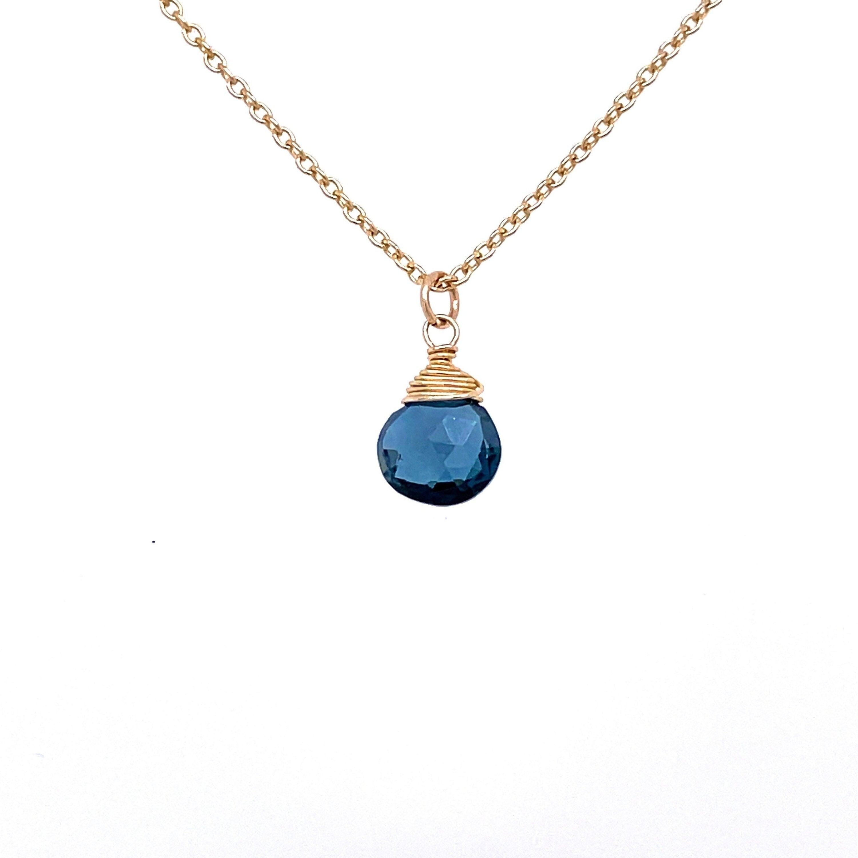 London Blue Topaz Necklace, December Birthstone Hannah May Jewelry