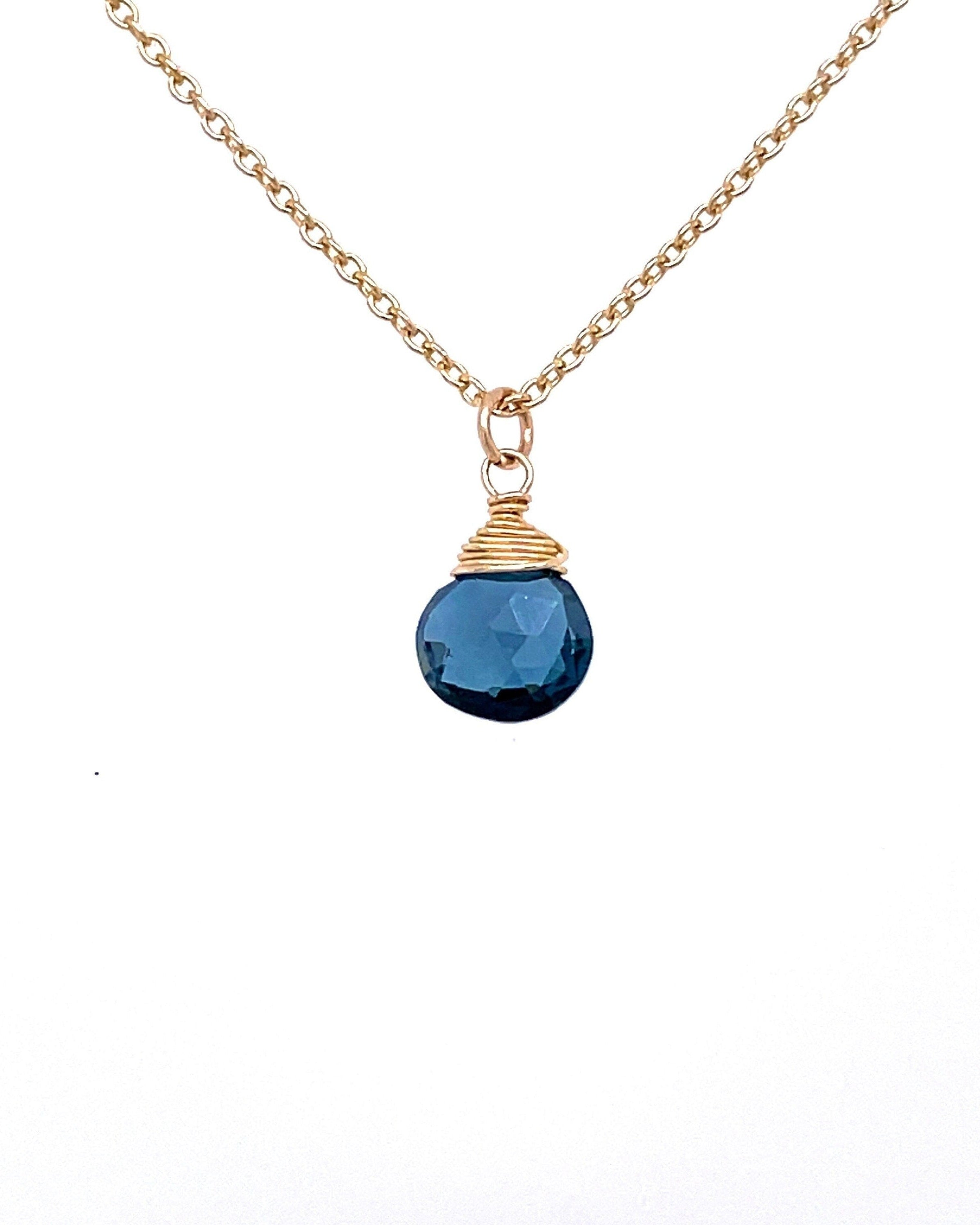 London Blue Topaz Necklace, December Birthstone Hannah May Jewelry