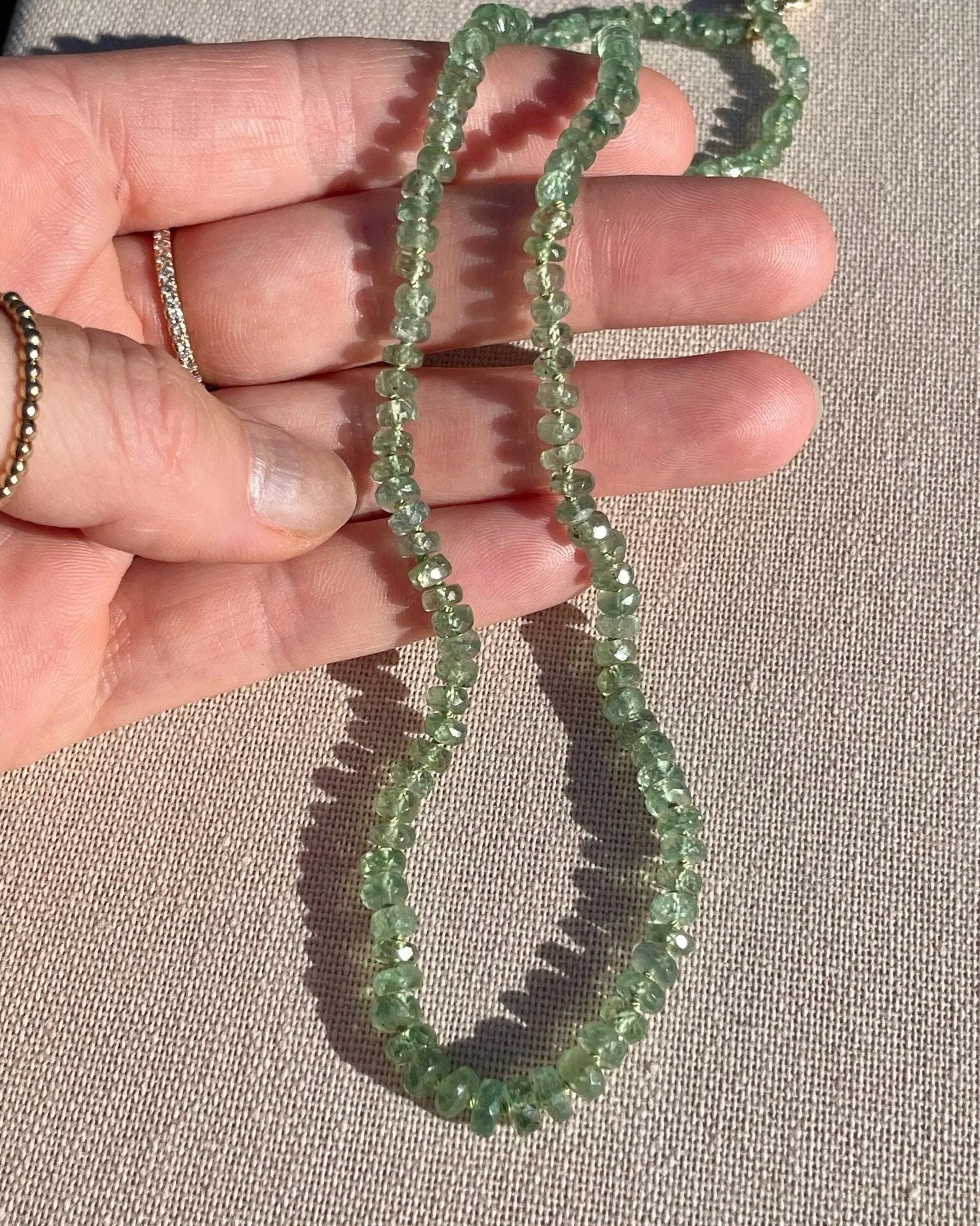 Kyanite Necklace Hand Knotted on Silk Hannah May