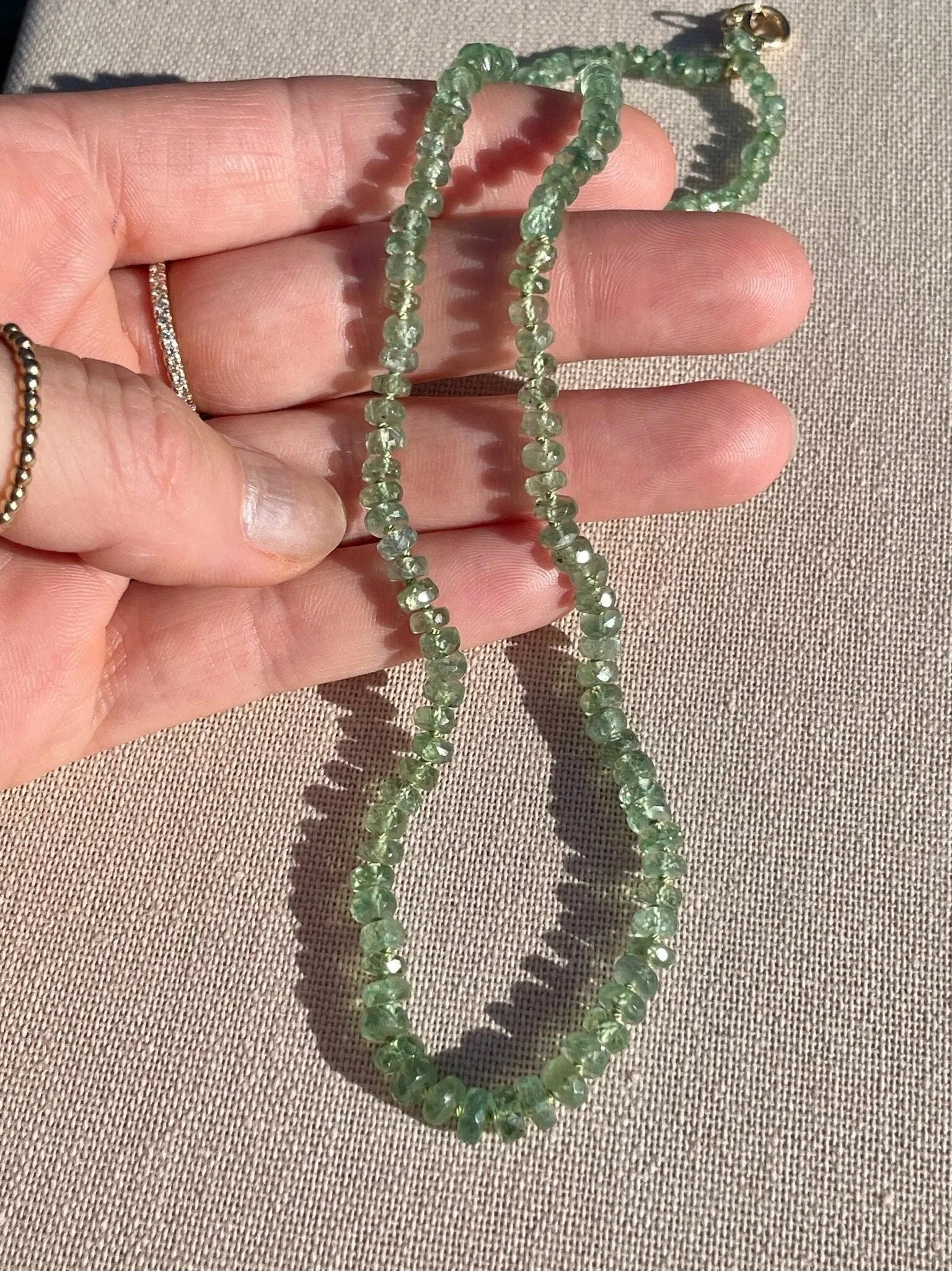 Kyanite Necklace Hand Knotted on Silk Hannah May