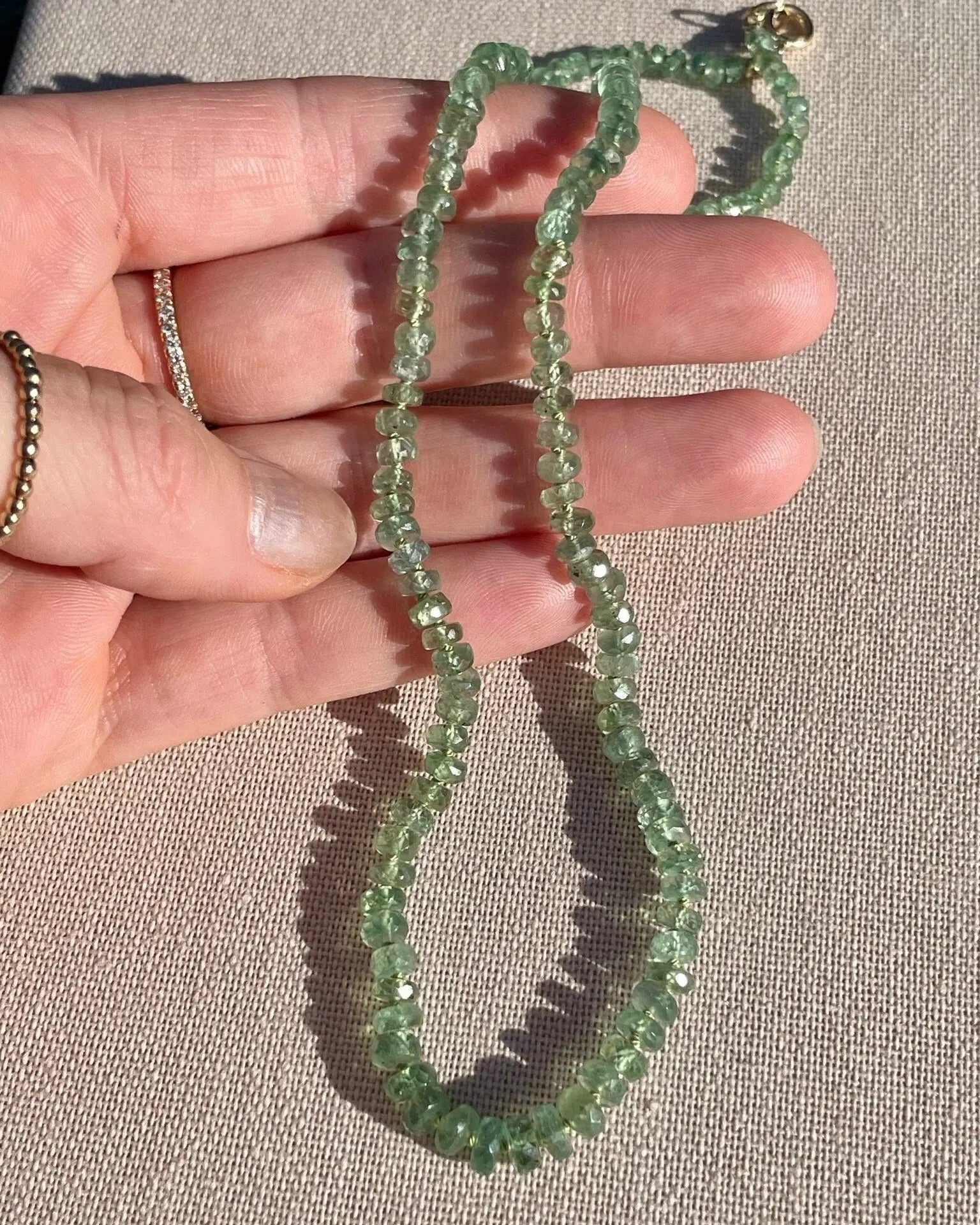 Kyanite Necklace Hand Knotted on Silk Hannah May