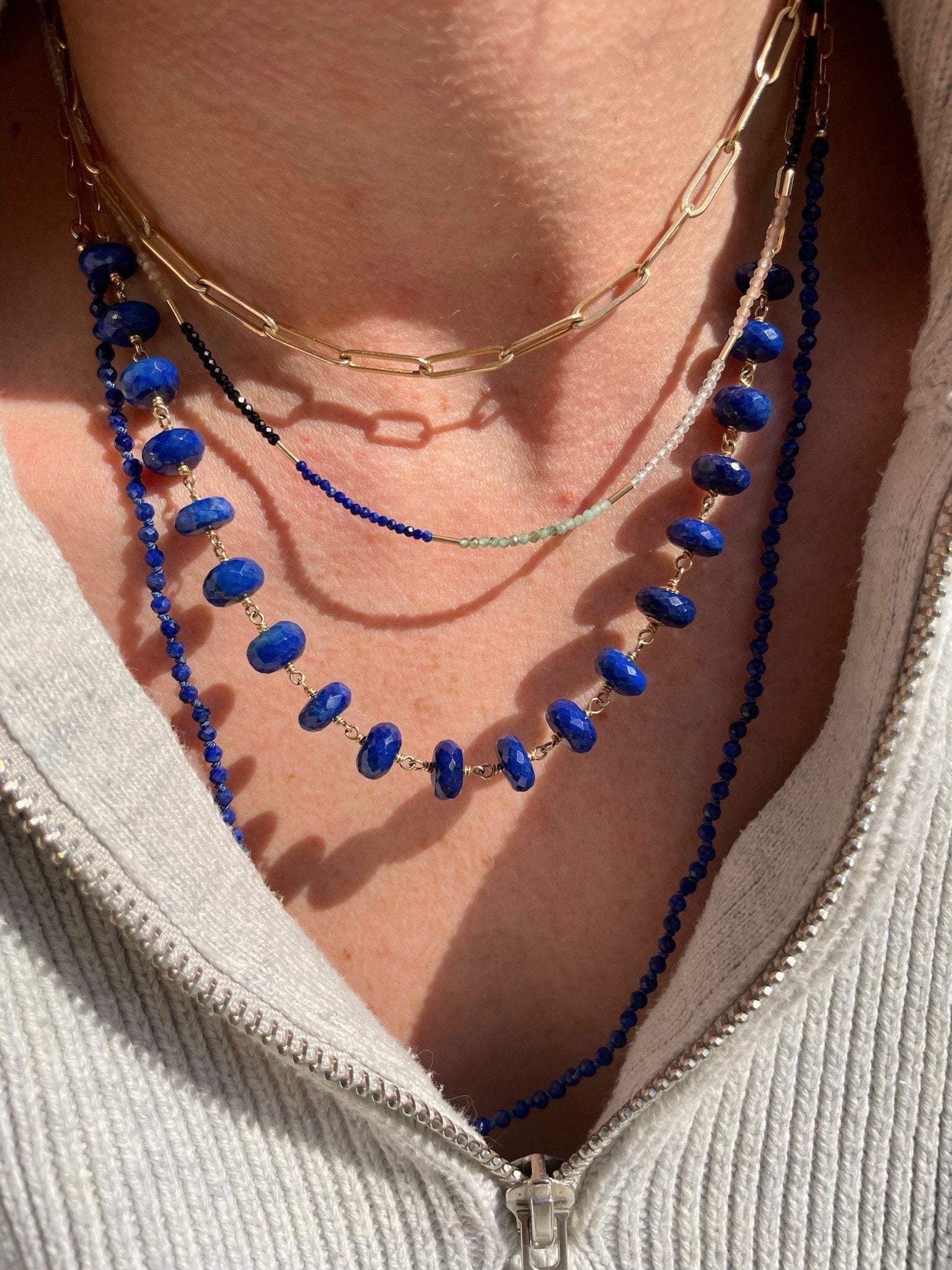Lapis Lazuli Chain Link Necklace Hannah May Jewelry