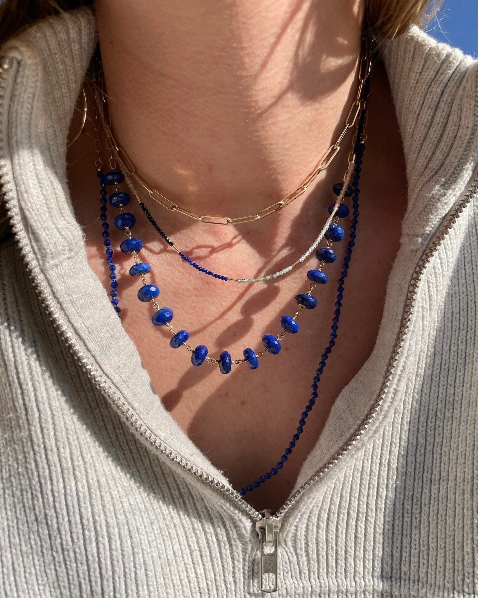 Lapis Lazuli Chain Link Necklace Hannah May Jewelry