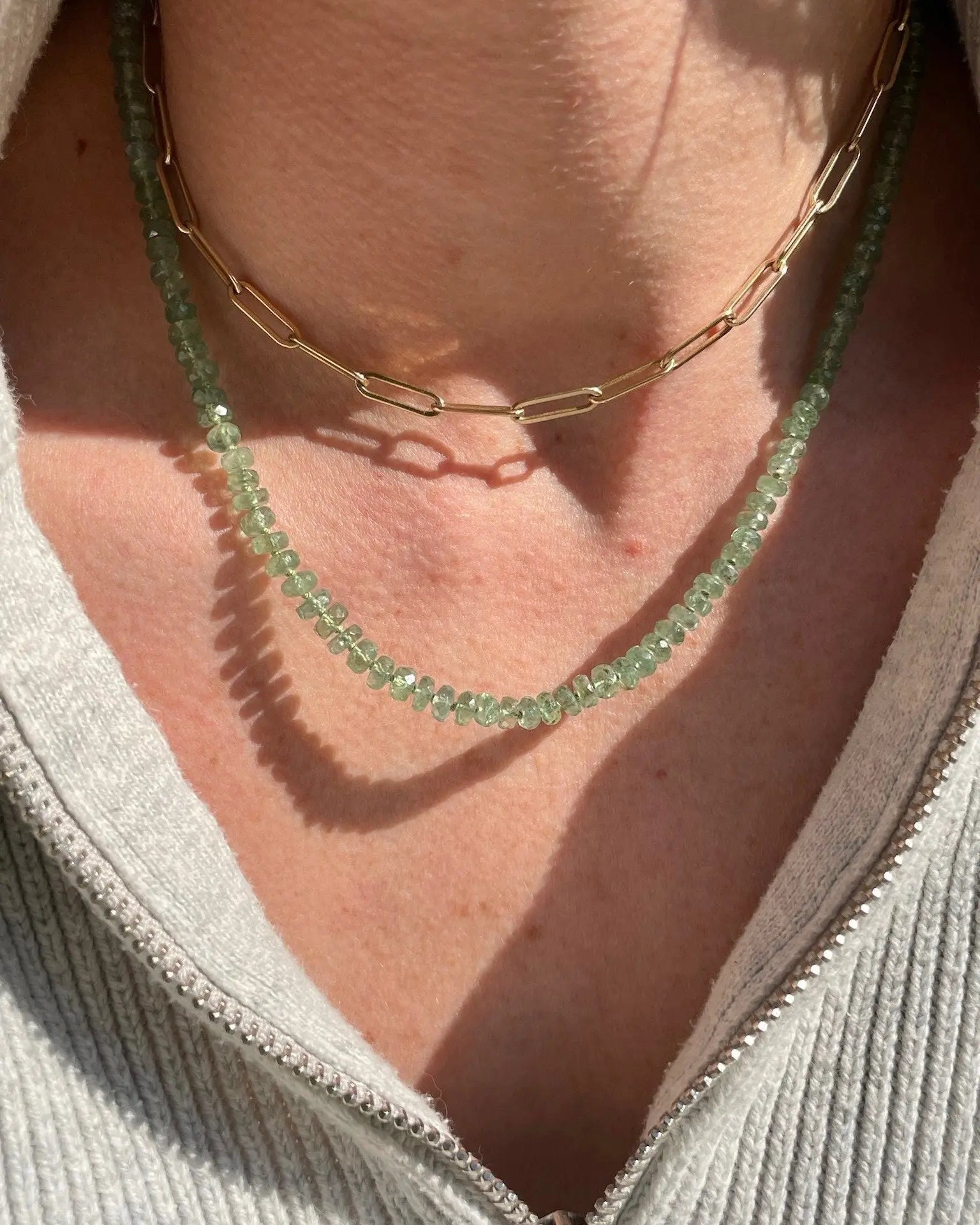 Kyanite Necklace Hand Knotted on Silk Hannah May