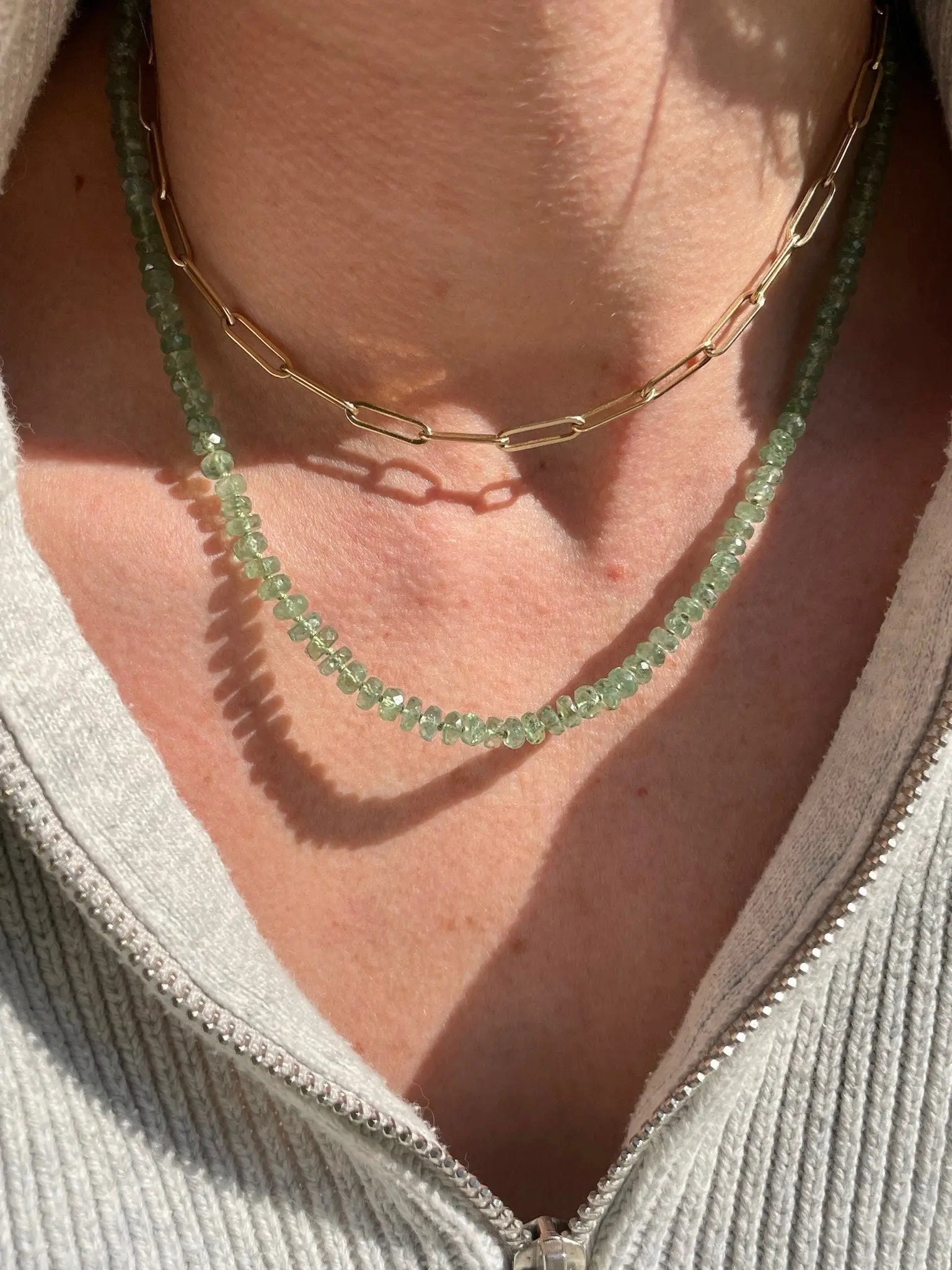 Kyanite Necklace Hand Knotted on Silk Hannah May