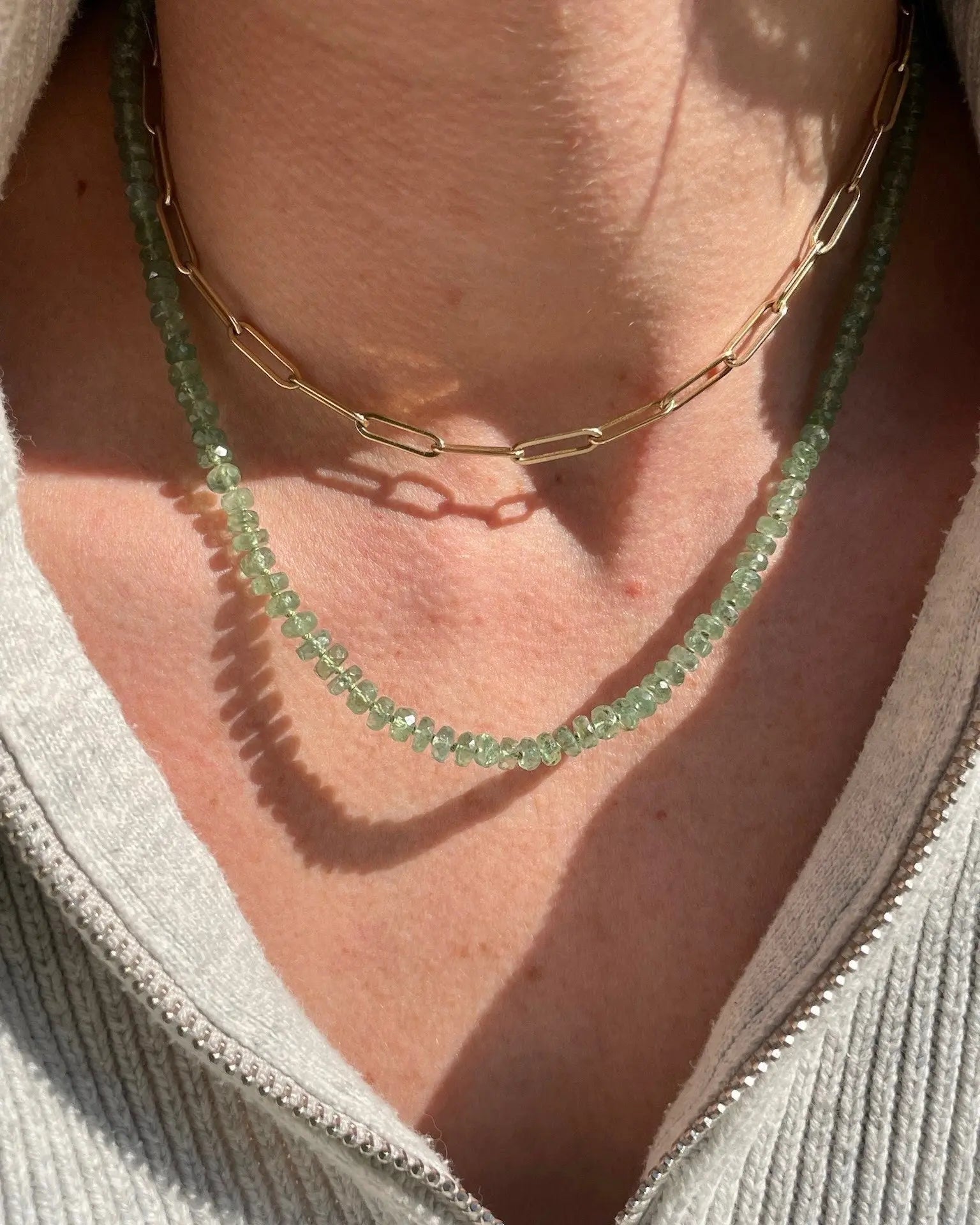 Kyanite Necklace Hand Knotted on Silk Hannah May