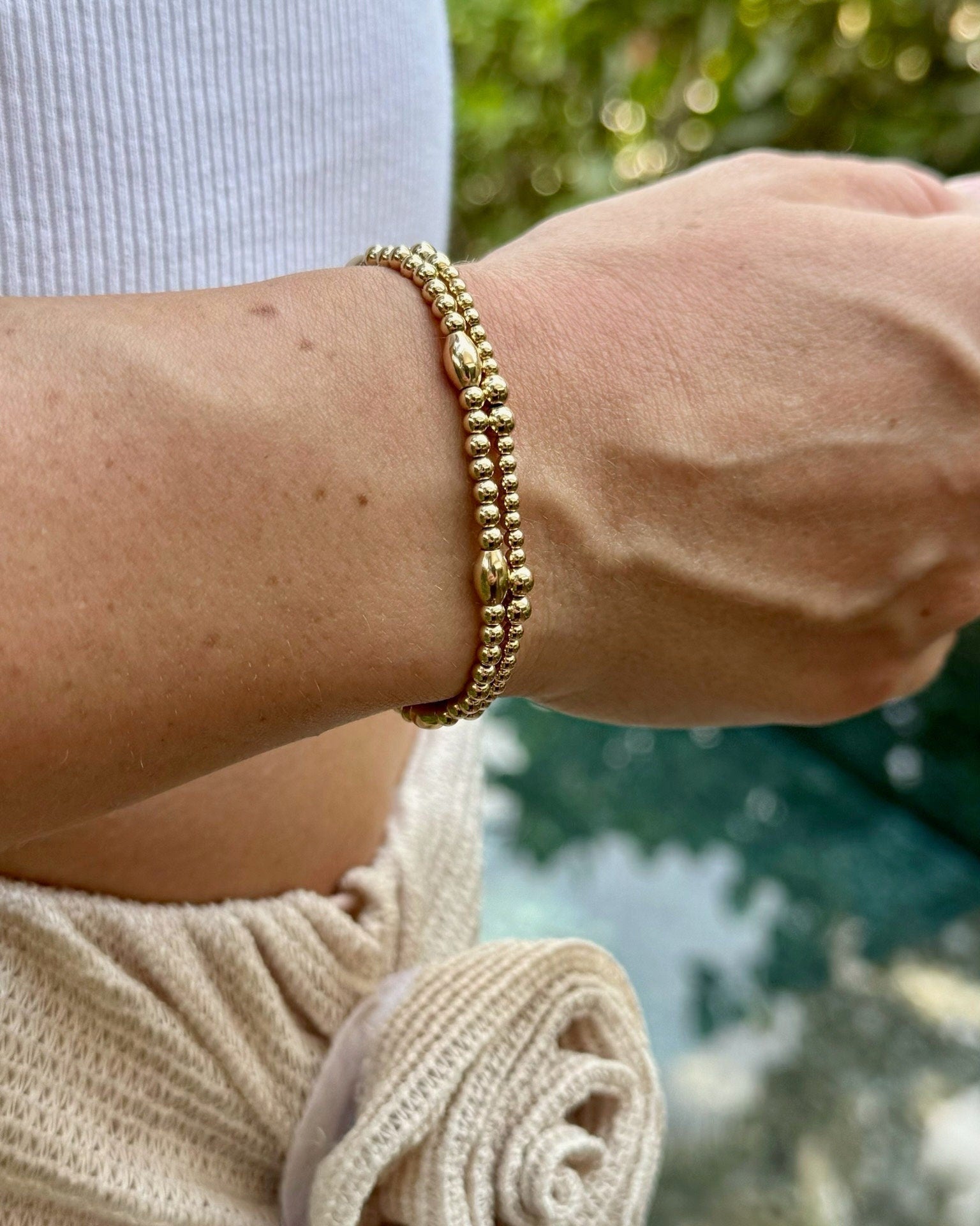 Beaded Bracelet with Ovals Hannah May Jewelry