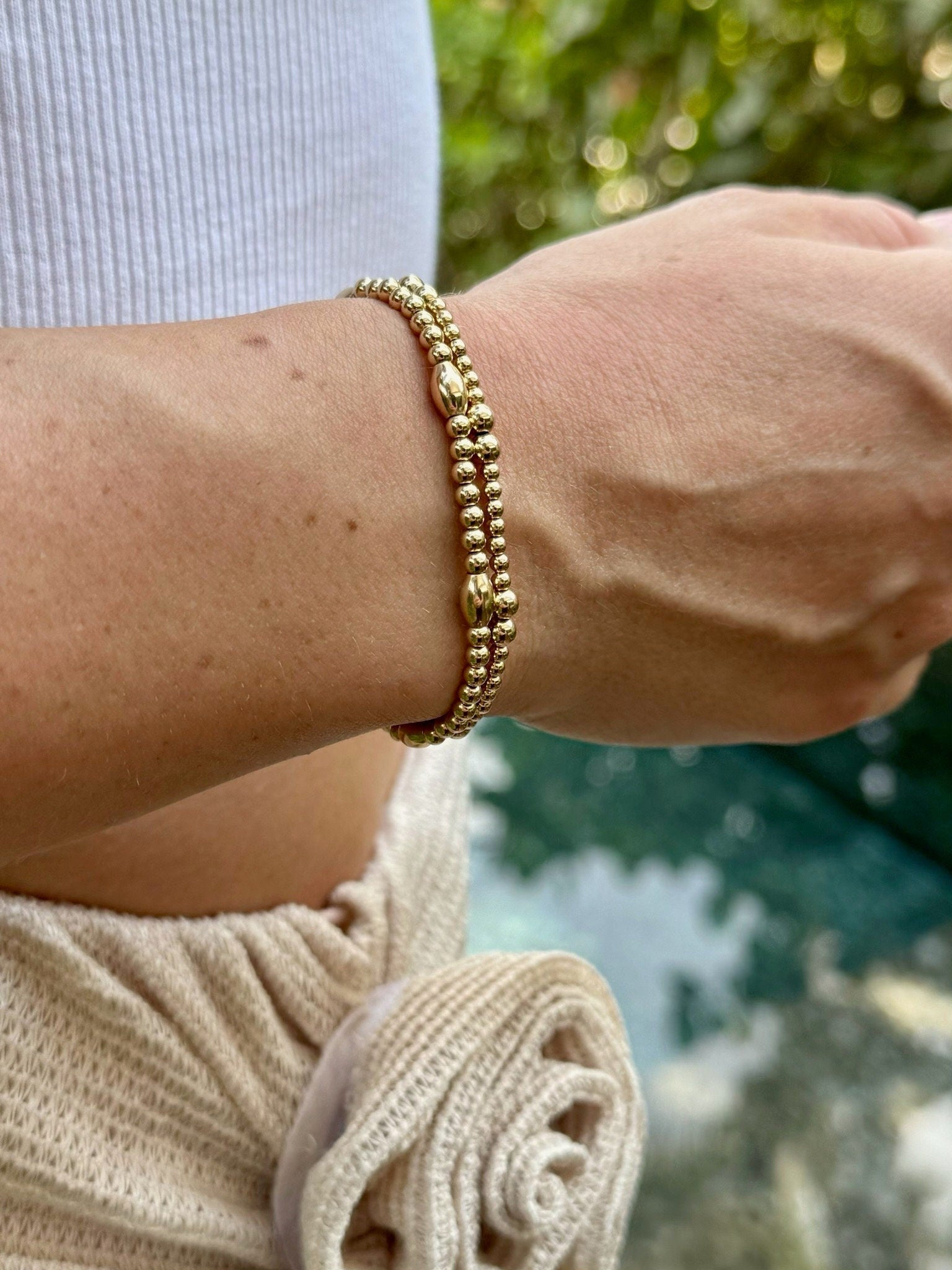 Beaded Bracelet with Ovals Hannah May Jewelry