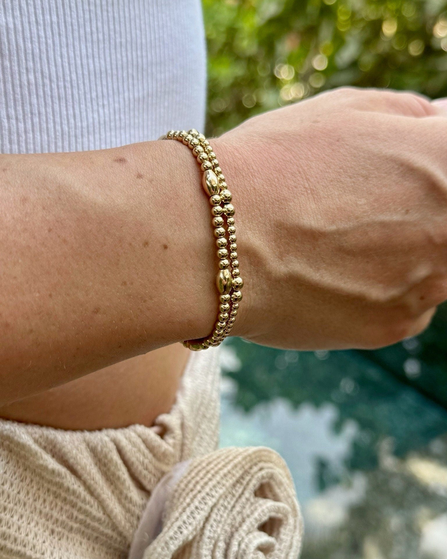 Beaded Bracelet with Ovals Hannah May Jewelry