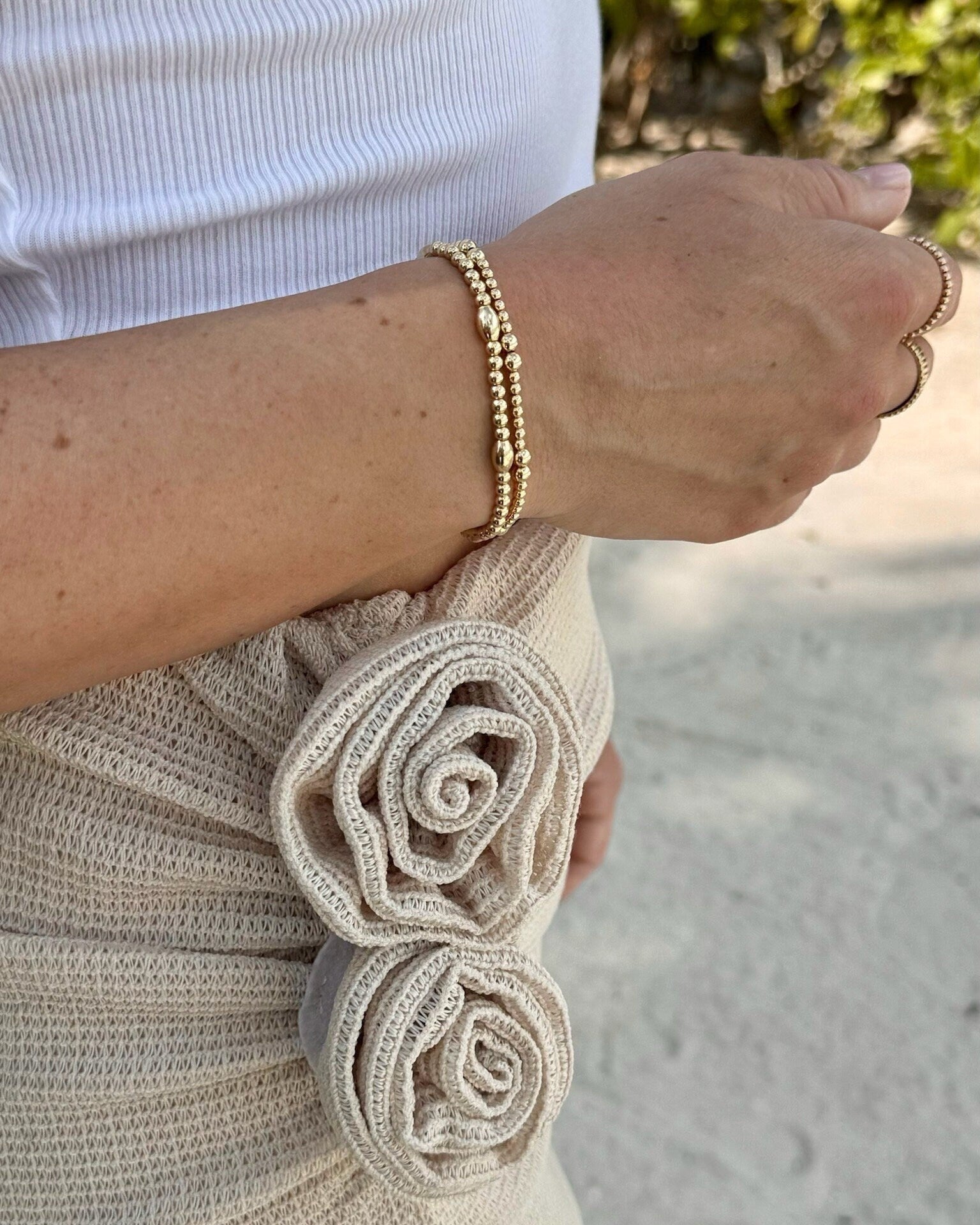 Beaded Bracelet with Ovals Hannah May Jewelry