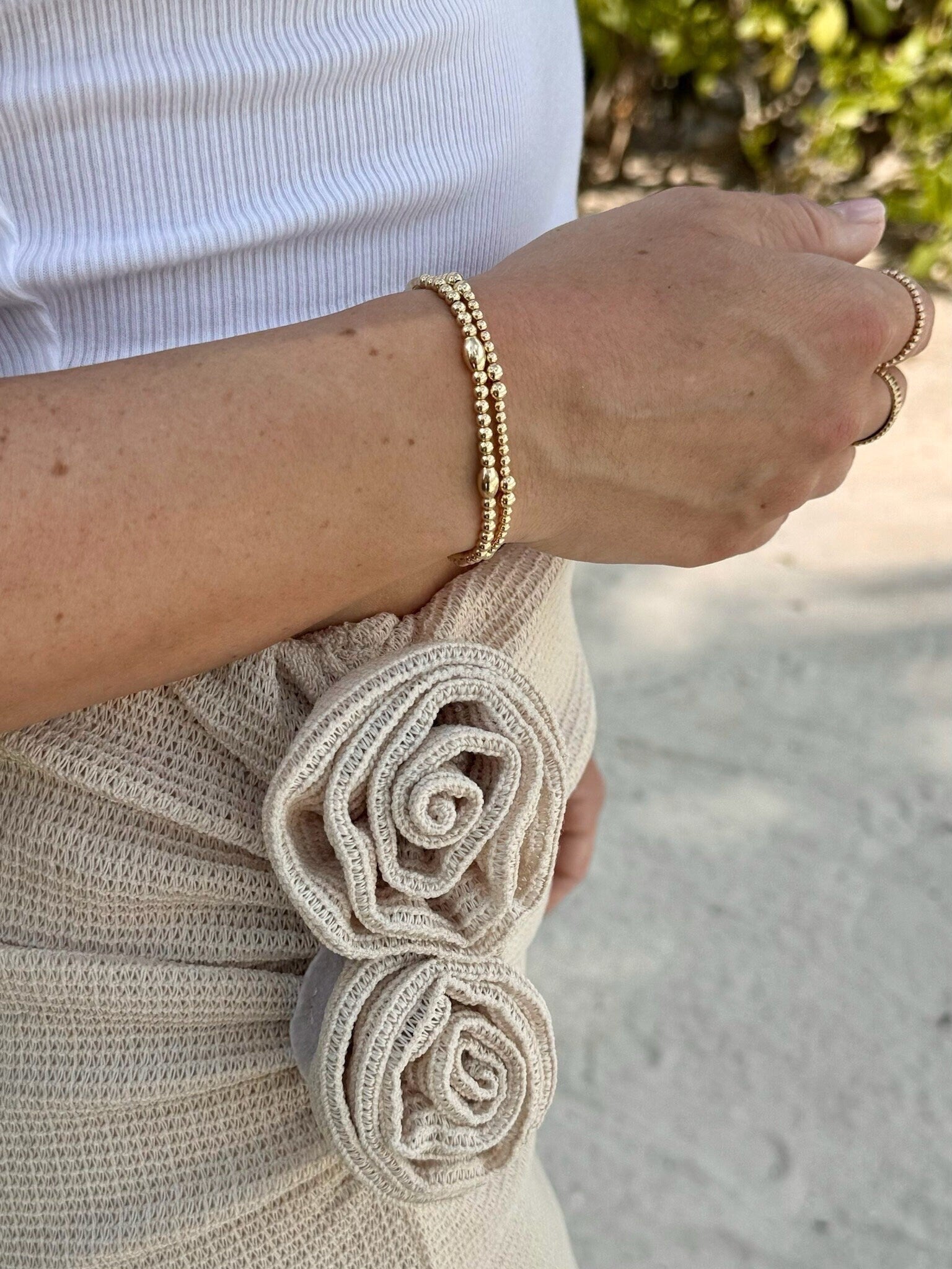 Beaded Bracelet with Ovals Hannah May Jewelry