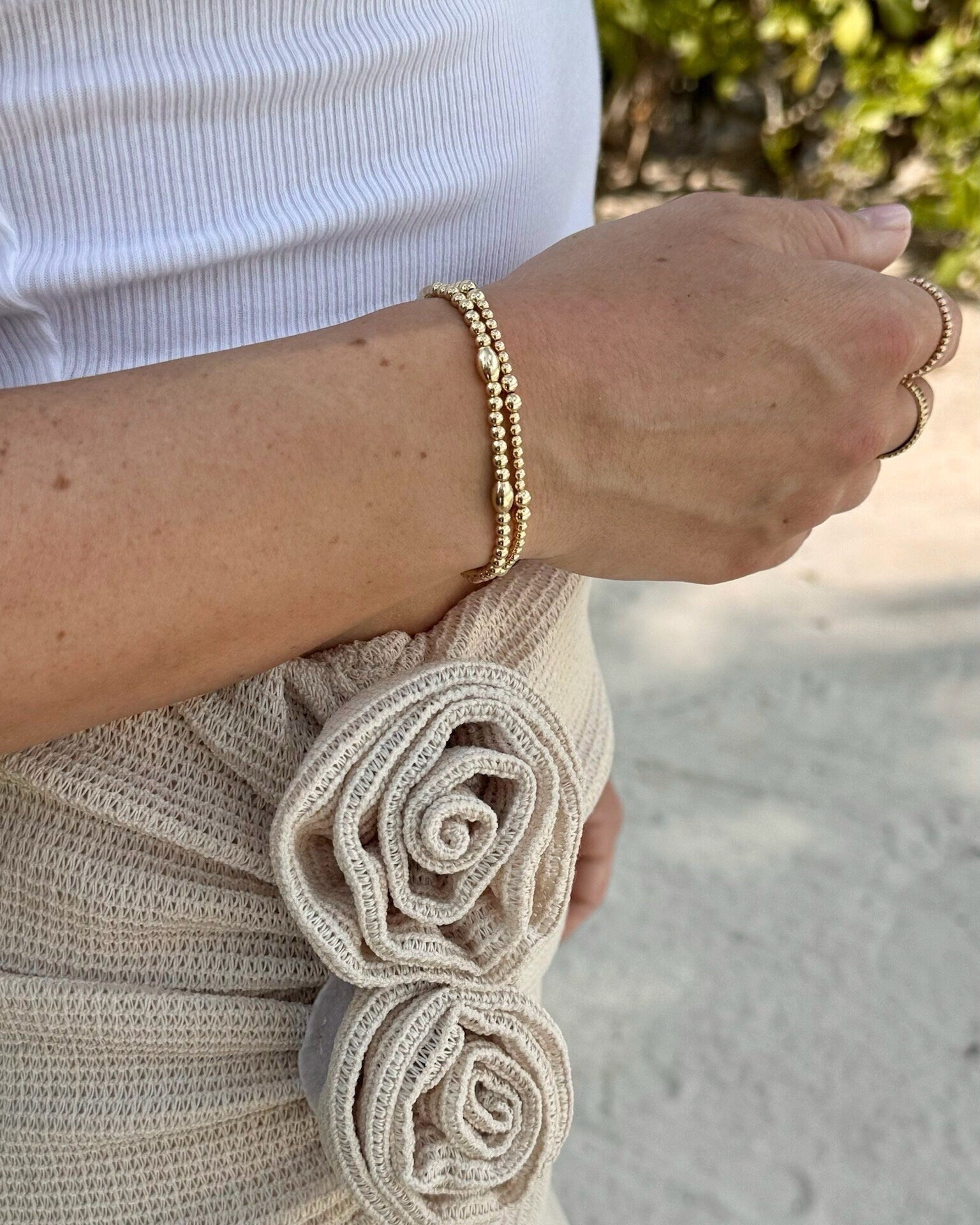 Beaded Bracelet with Ovals Hannah May Jewelry