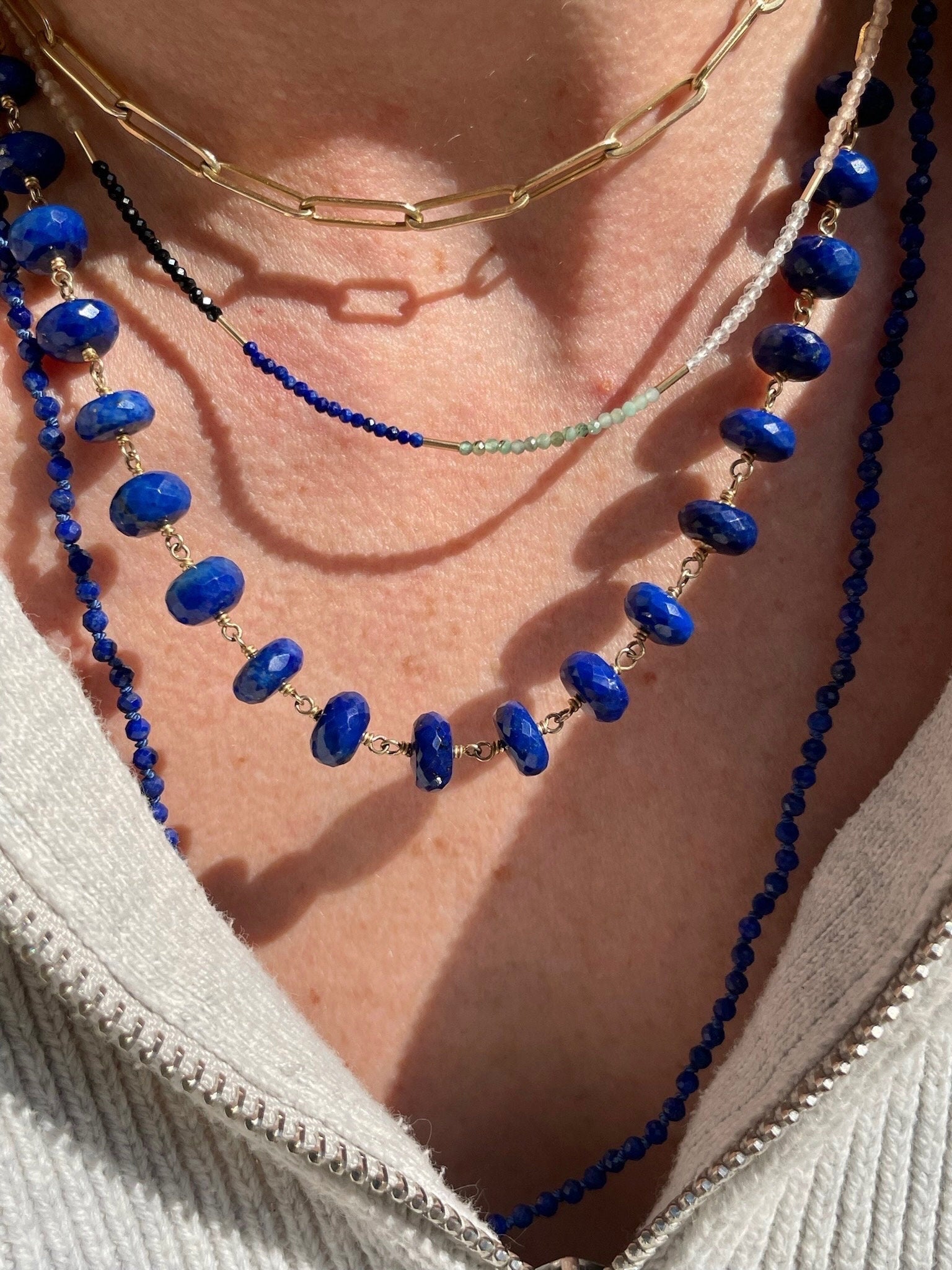Lapis Lazuli Chain Link Necklace Hannah May Jewelry