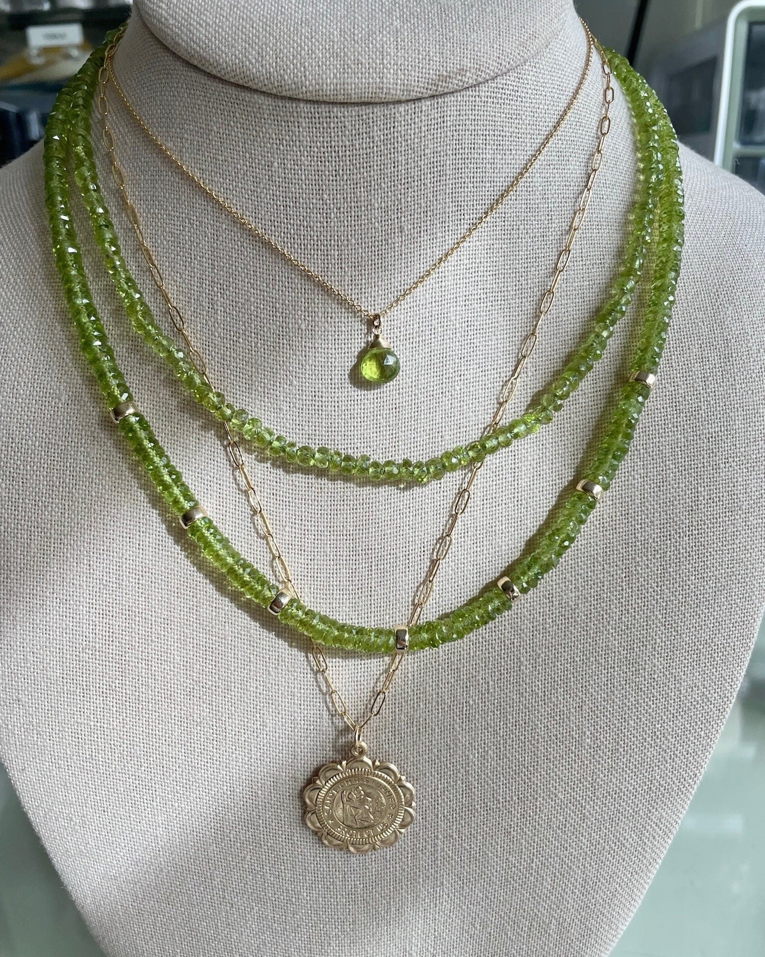 Large Gold Charm Necklace by Hannah May Jewelry