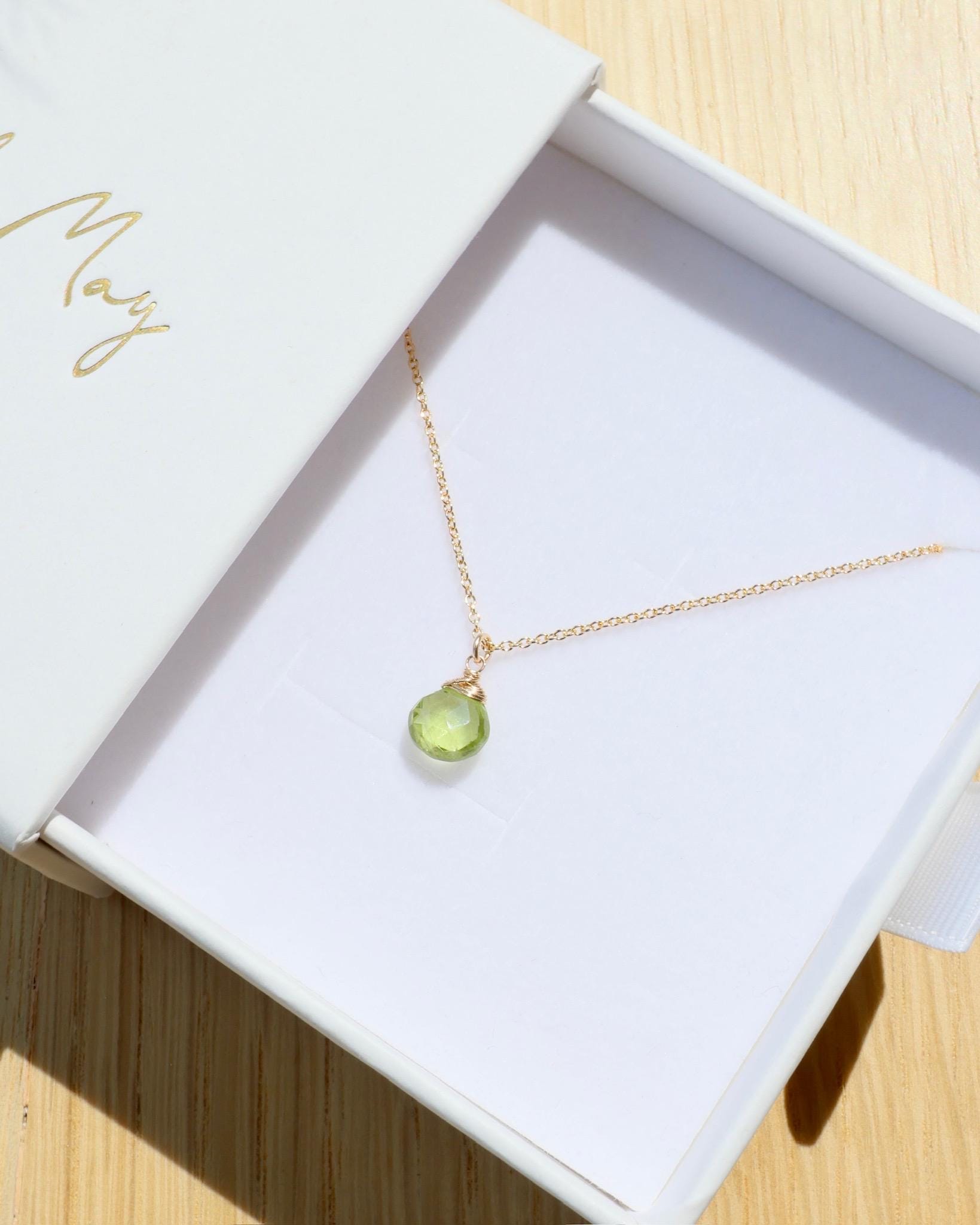 Peridot Necklace, August Birthstone Hannah May Jewelry