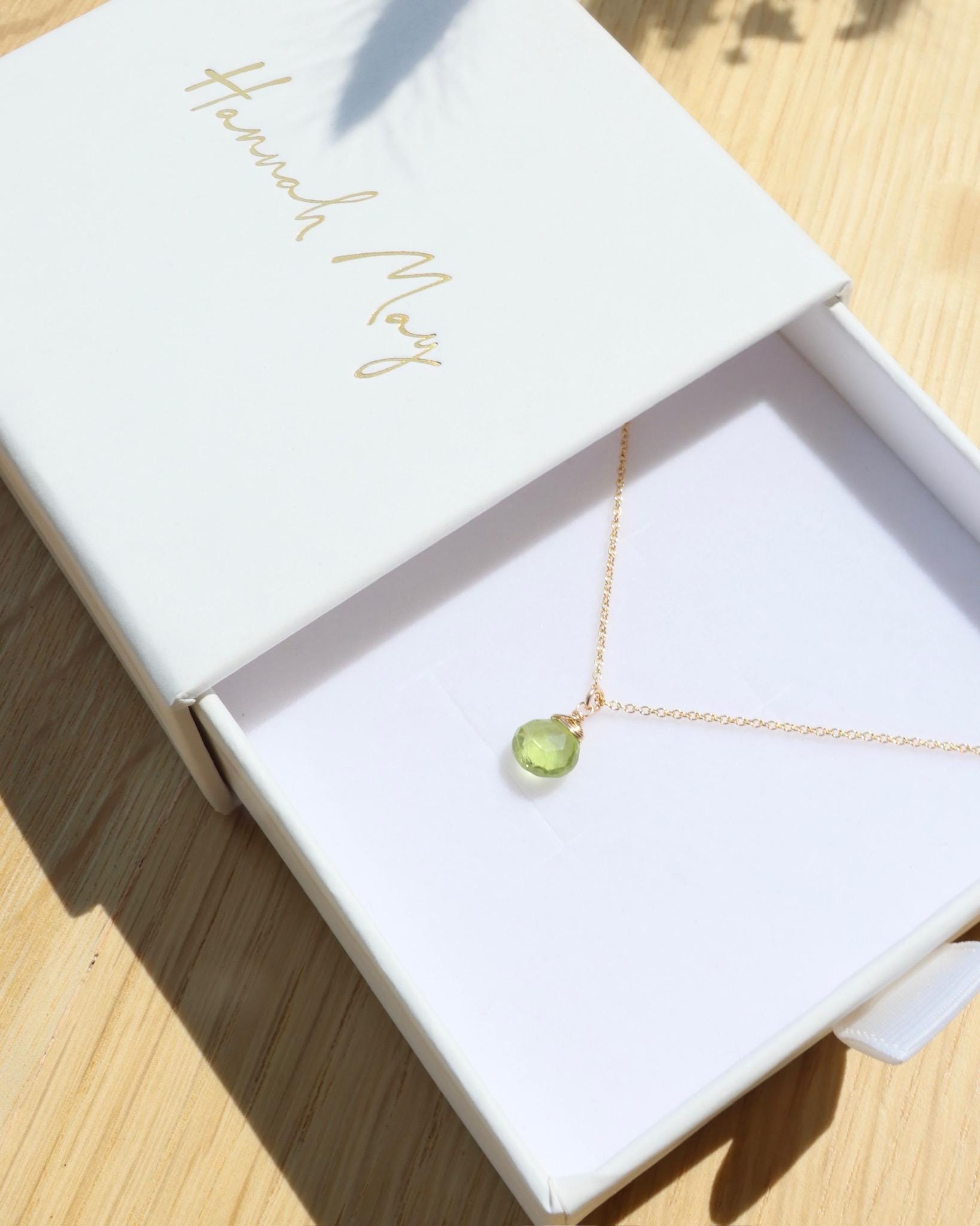 Peridot Necklace, August Birthstone Hannah May Jewelry