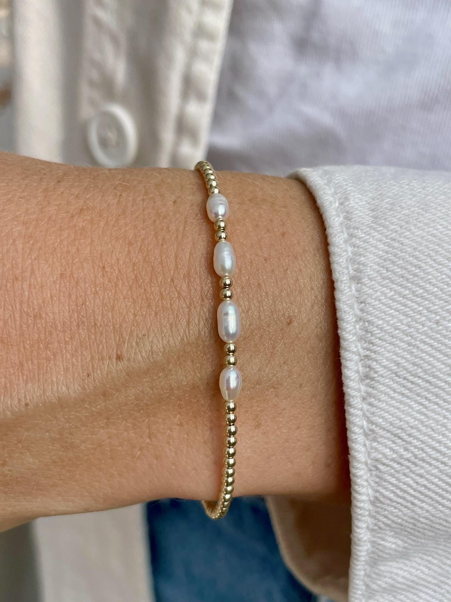 Beaded Rice Pearl Bracelet Hannah May Jewelry