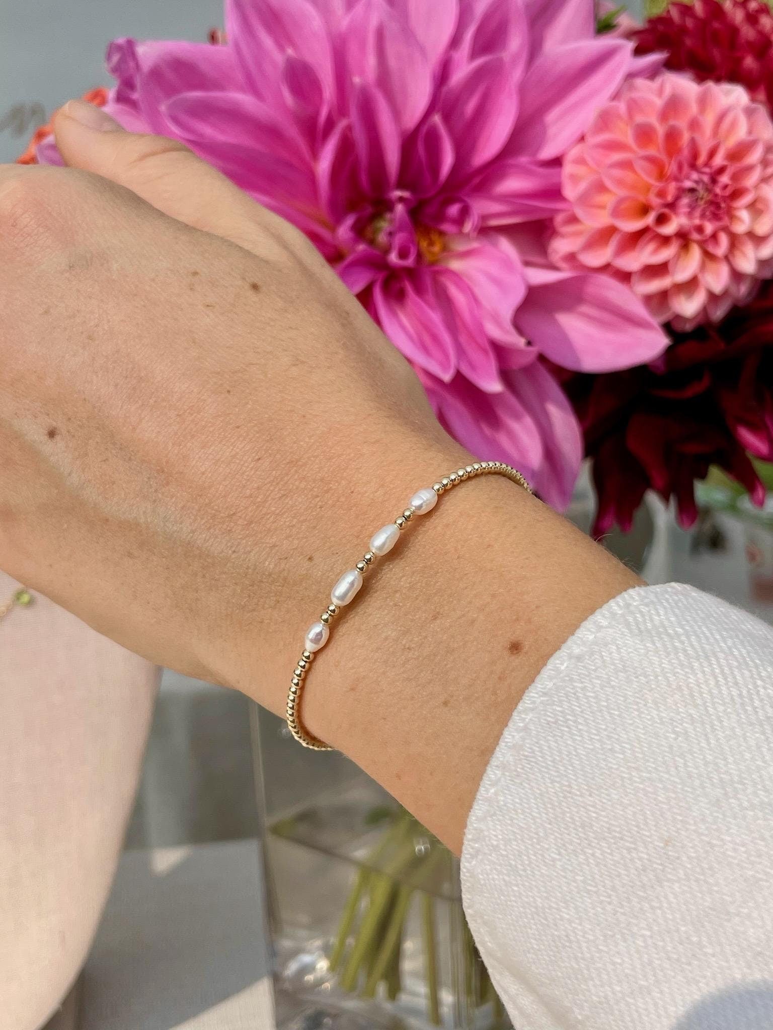 Beaded Rice Pearl Bracelet Hannah May Jewelry