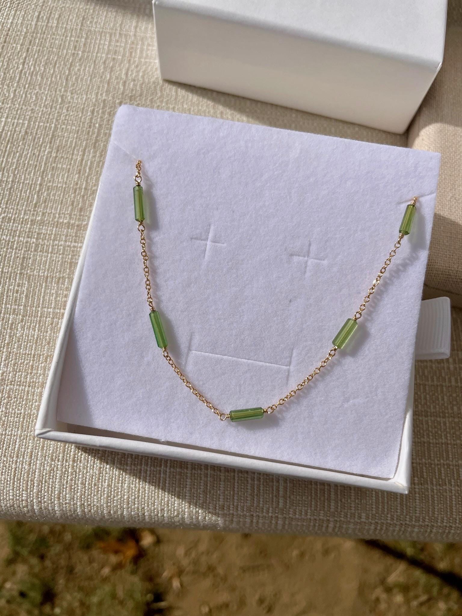 Gemstone Station Necklace Hannah May Jewelry